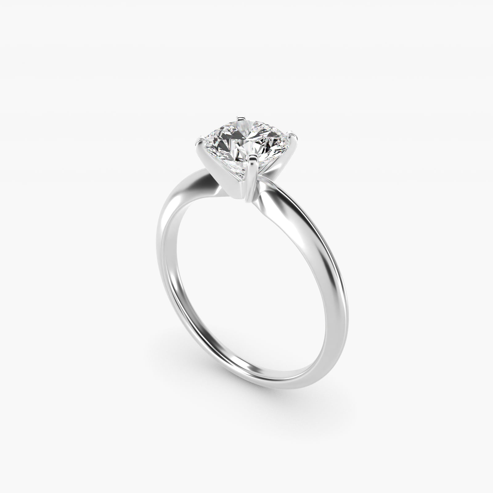 Classic Four Prong Solitaire Engagement Ring in Platinum
