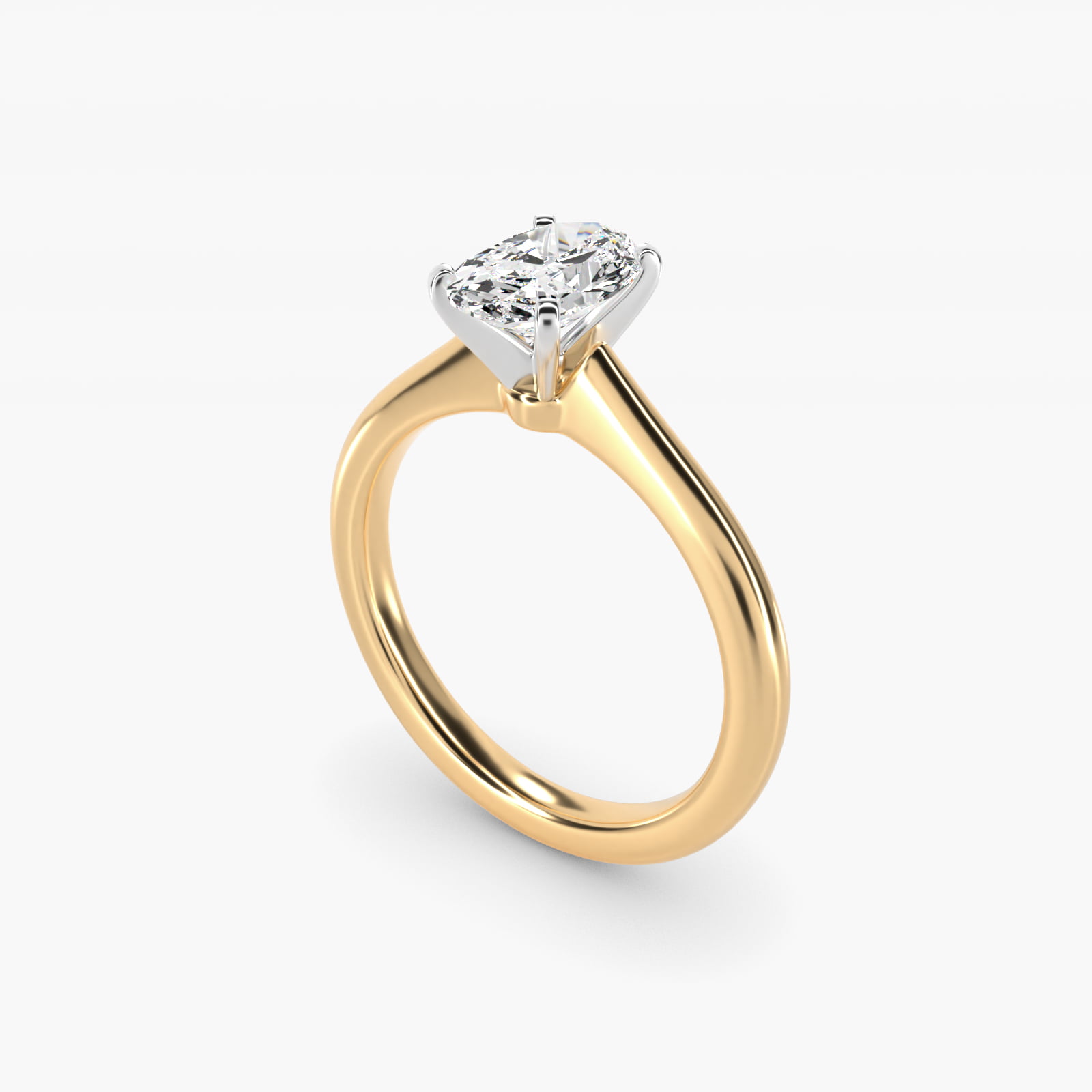 Oval Cut 1.5 CT Certified Lab-Grown Diamond Petite Solitaire Engagement Ring In 14K Yellow Gold 3