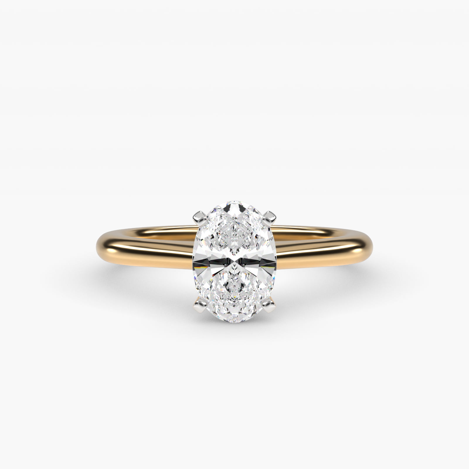 Oval Cut 1.5 CT Certified Lab-Grown Diamond Petite Solitaire Engagement Ring In 14K Yellow Gold 4