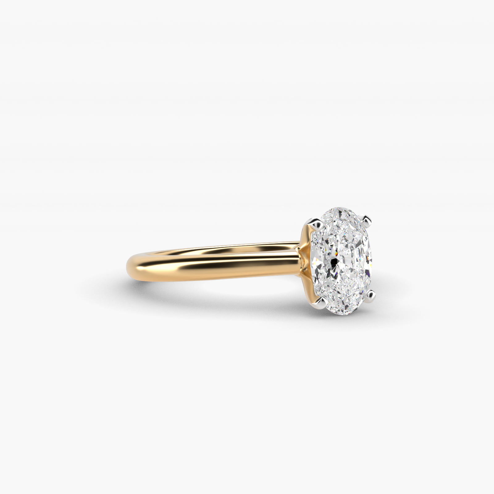 Oval Cut 1.5 CT Certified Lab-Grown Diamond Petite Solitaire Engagement Ring In 14K Yellow Gold 5