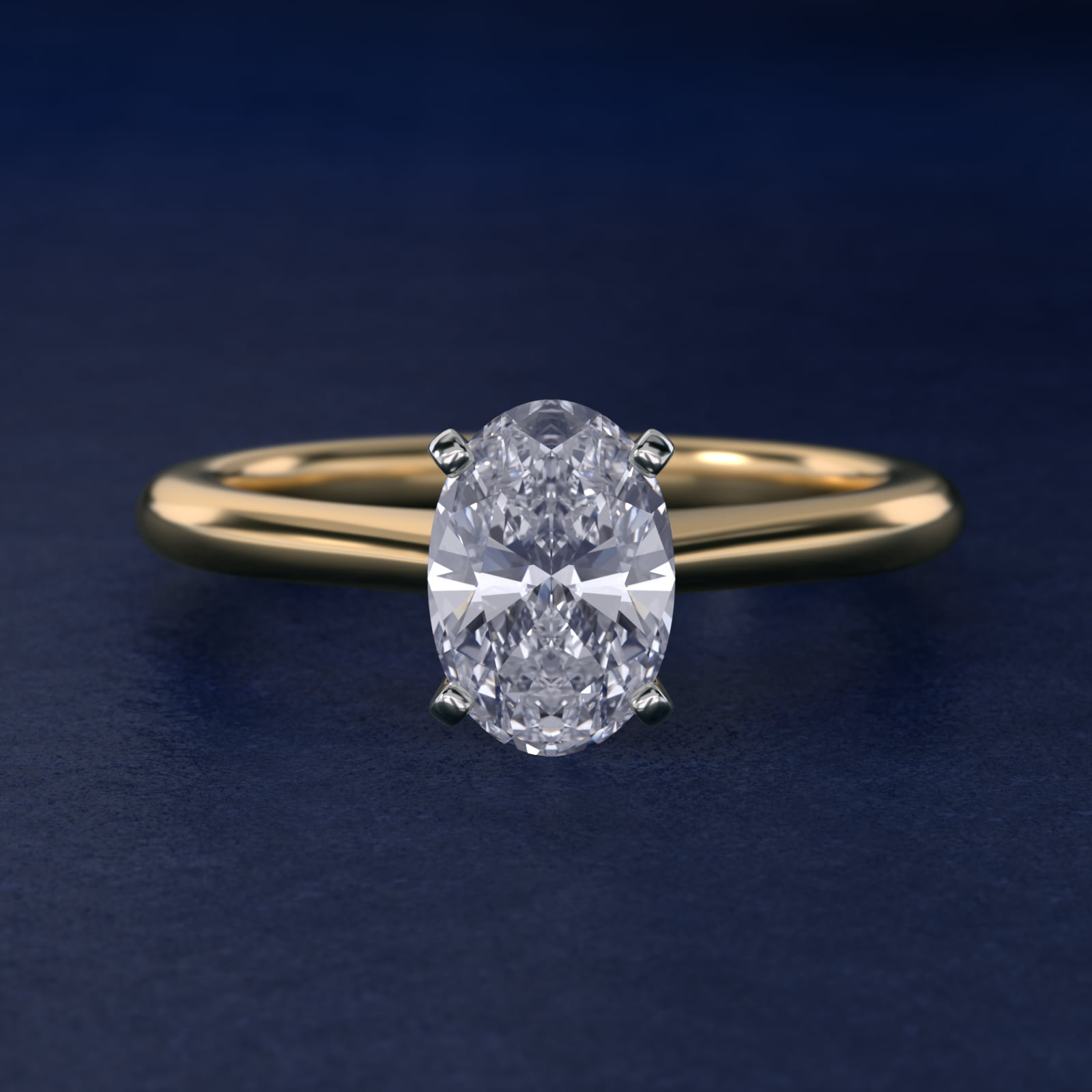 Oval Cut 1.5 CT Certified Lab-Grown Diamond Petite Solitaire Engagement Ring In 14K Yellow Gold 8
