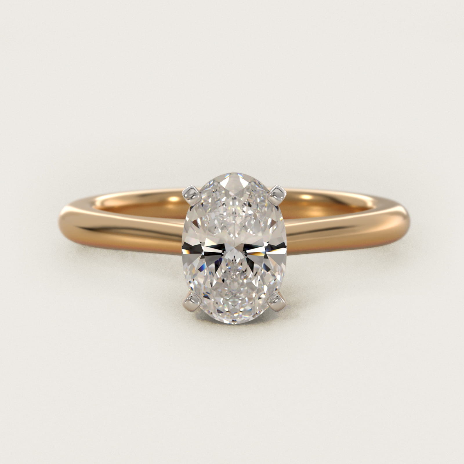 Oval Cut 1.5 CT Certified Lab-Grown Diamond Petite Solitaire Engagement Ring In 14K Yellow Gold