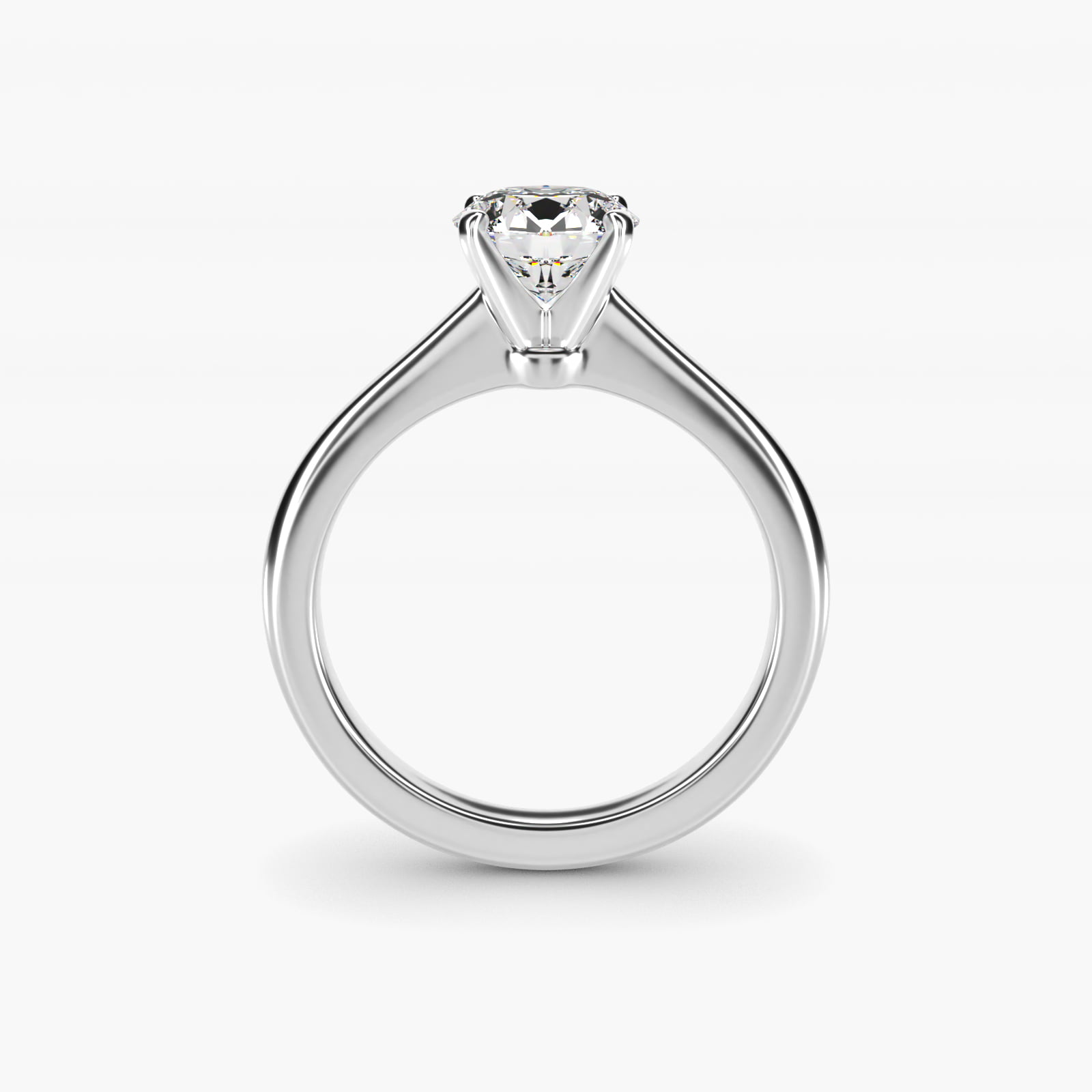 Round 1 CT Certified Diamond Petite Solitaire Engagement Ring In 14K White Gold 5