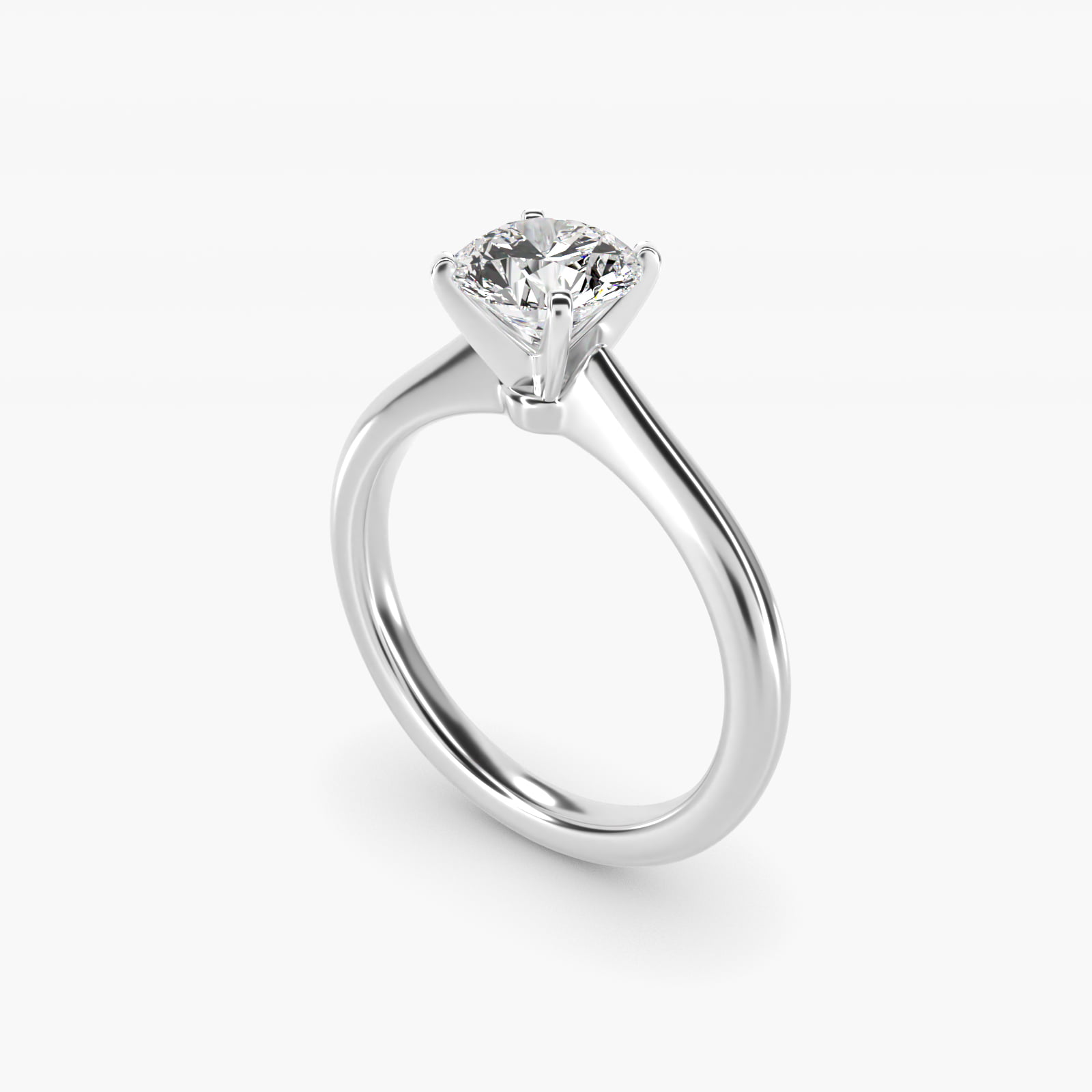 Petite Solitaire Engagement Ring in 14k White Gold