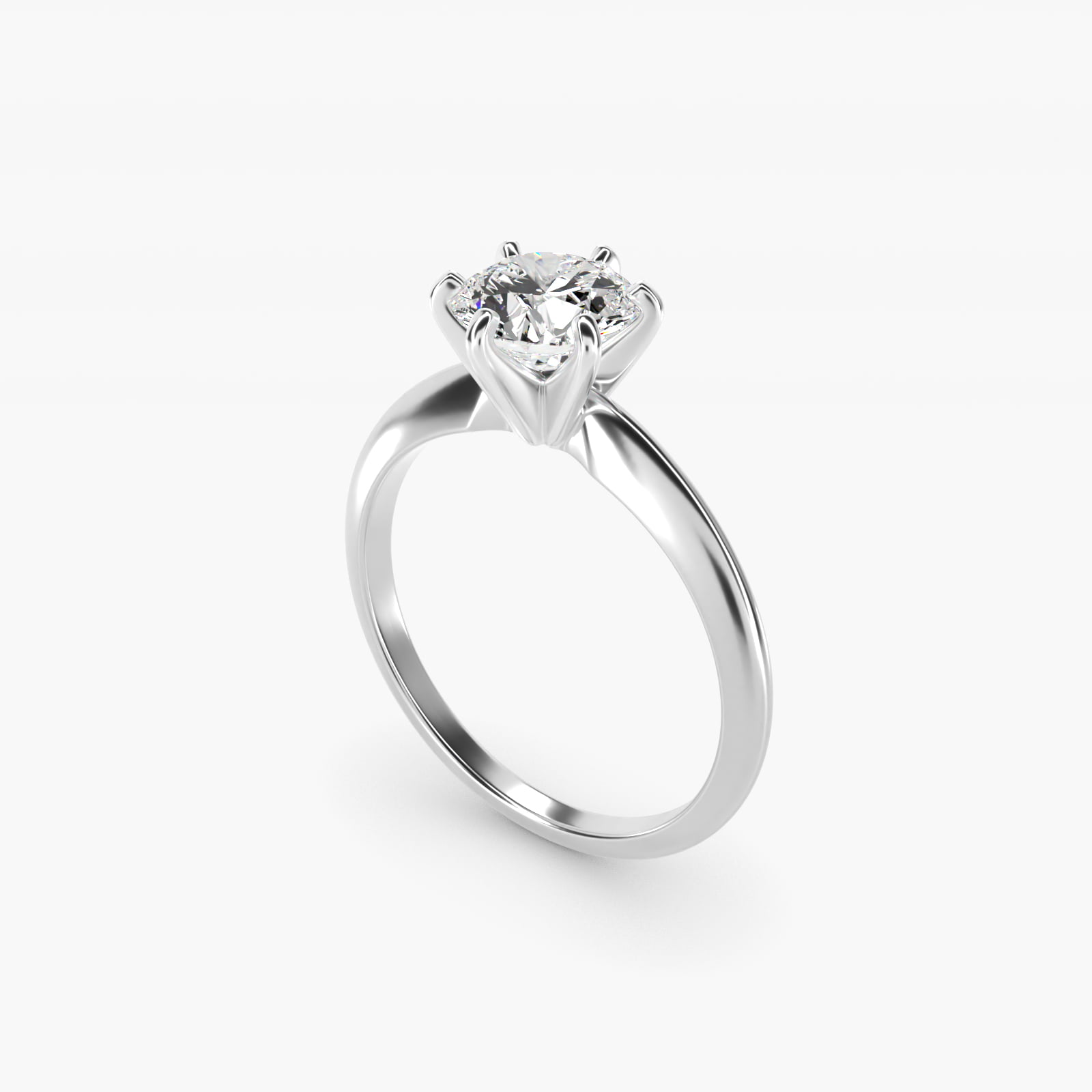 Classic Six-Prong Solitaire Engagement Ring in Platinum