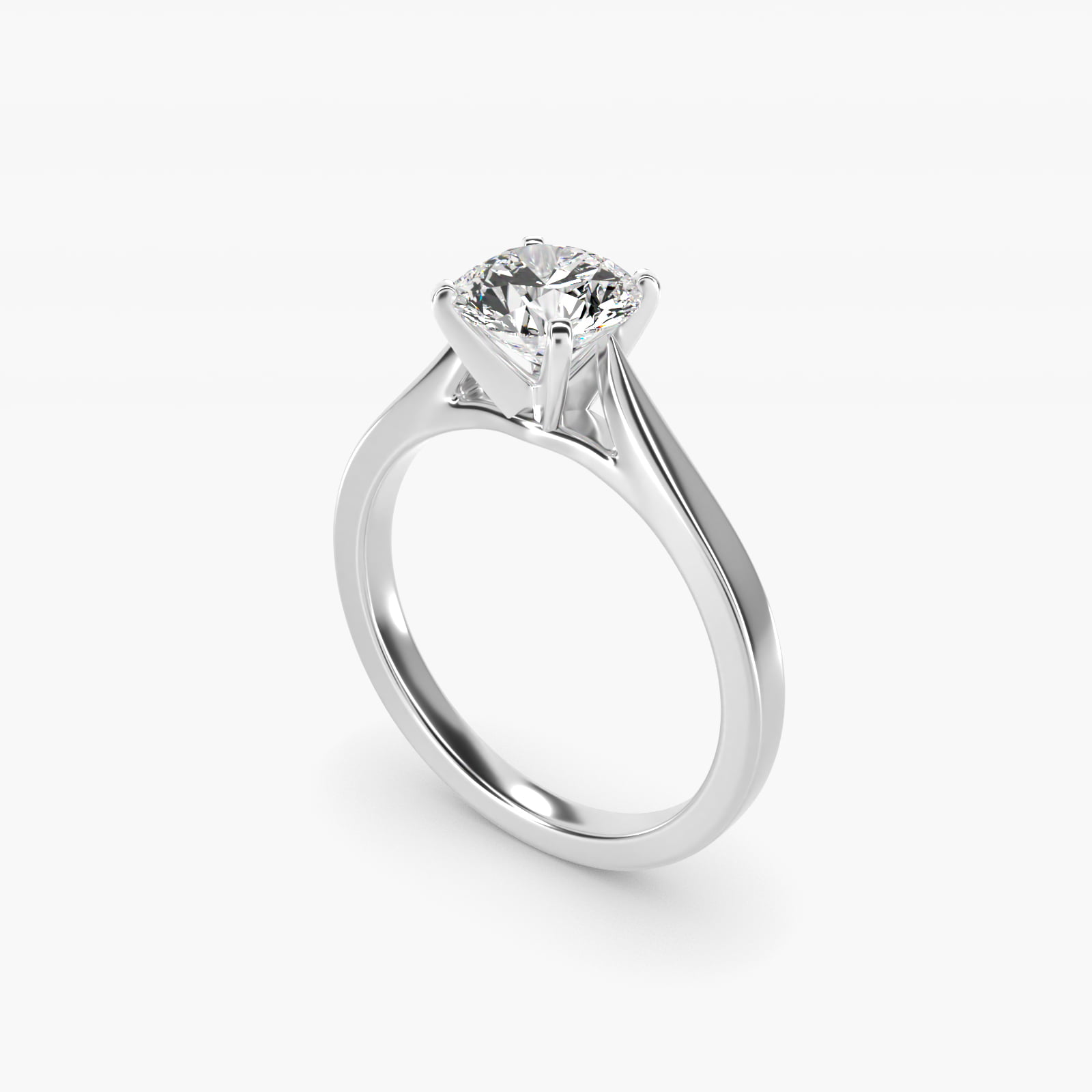 Petite Cathedral Solitaire Engagement Ring in Platinum