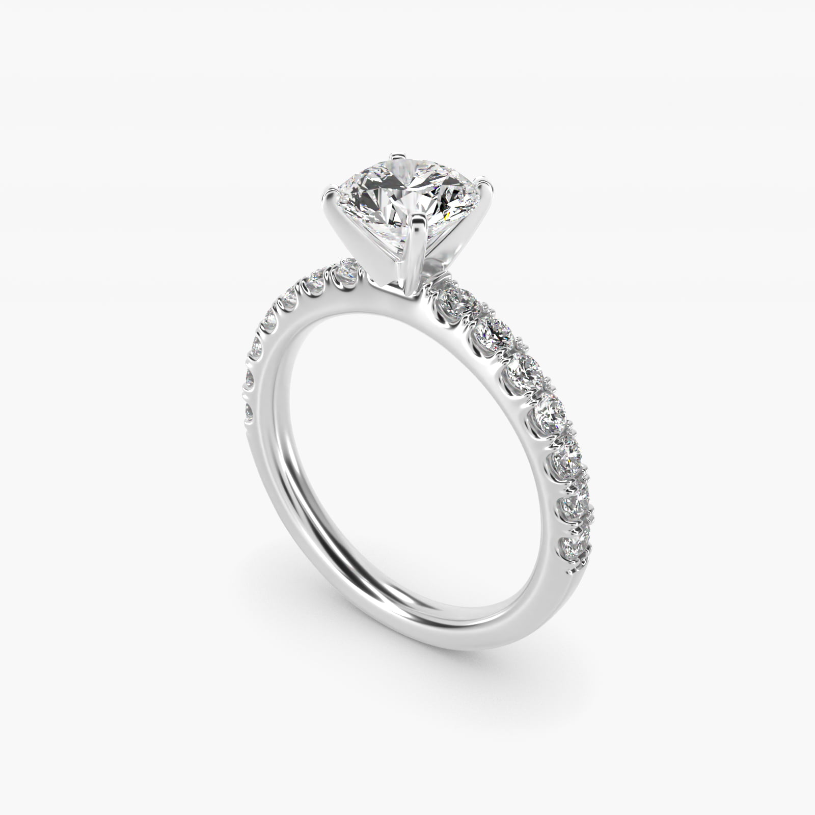Scalloped Pavé Diamond Engagement Ring in Platinum (3/8 ct. tw.)
