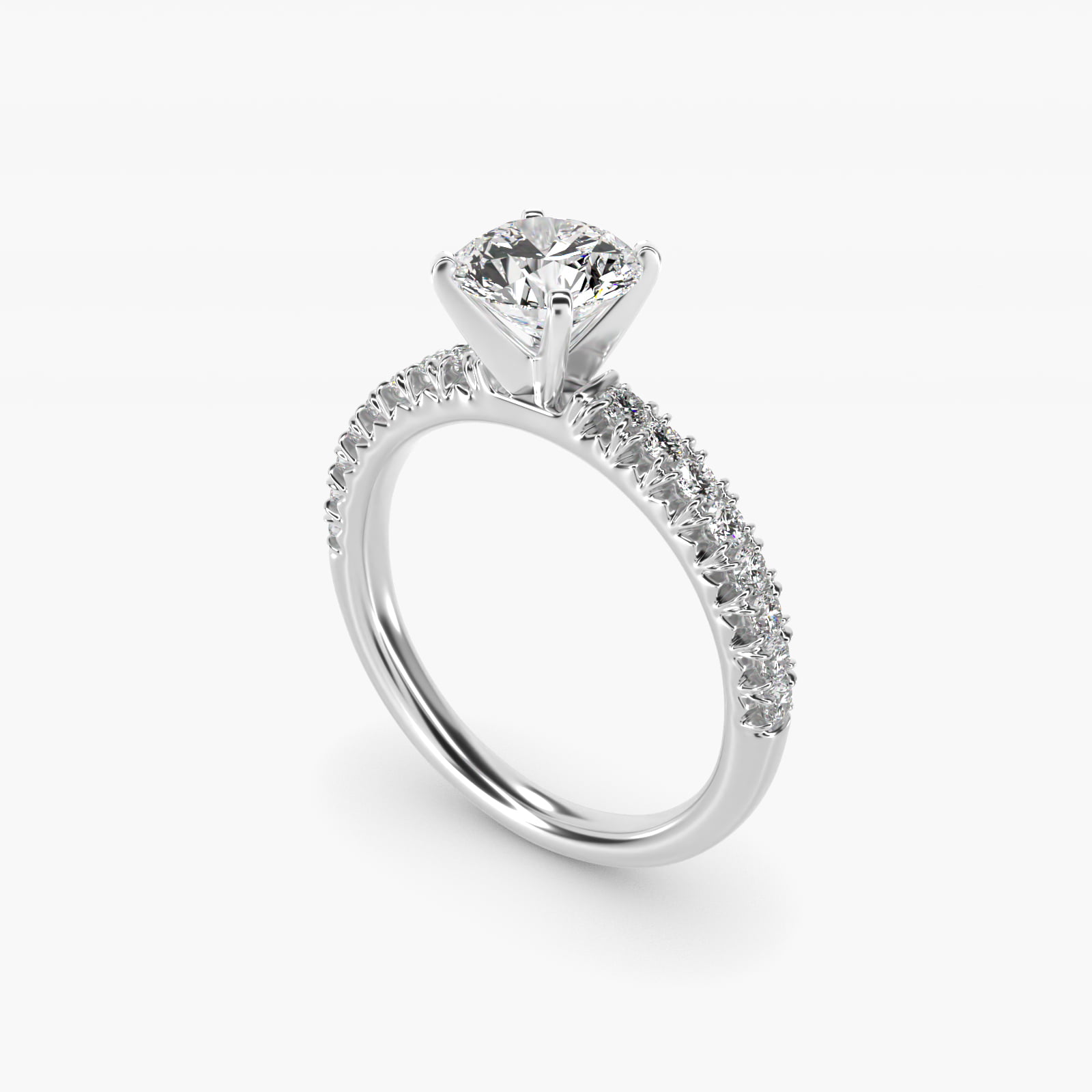 French Pavé Diamond Engagement Ring in Platinum (1/4 ct. tw.)