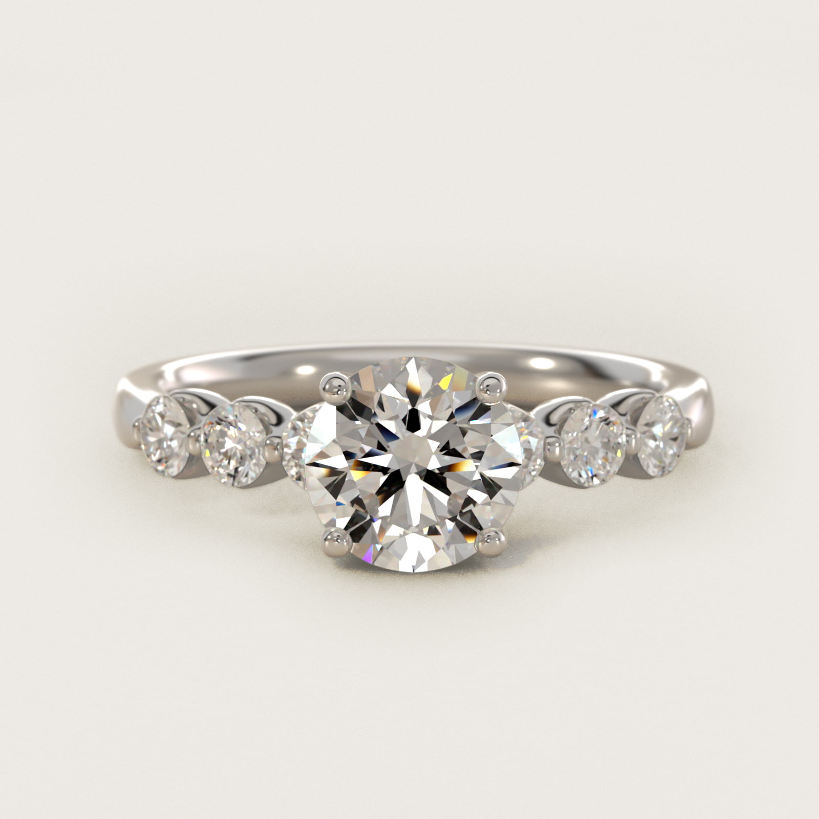 The Gallery Collection™ Floating Diamond Engagement Ring in 18k White Gold (1/3 ct. tw.) — Round center