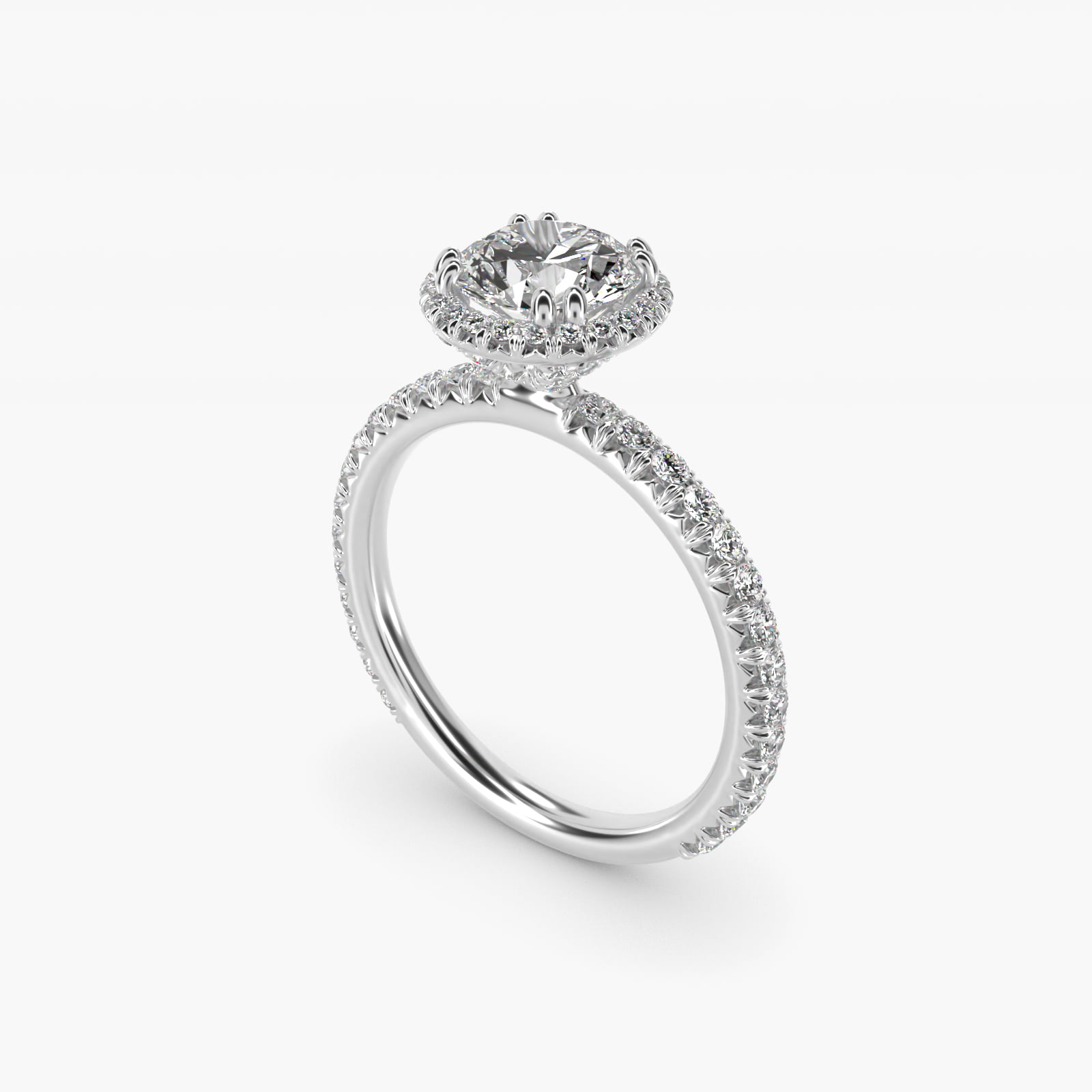 Blue JD Studio Heiress Halo Diamond Engagement Ring in Platinum (3/8 ct. tw.)