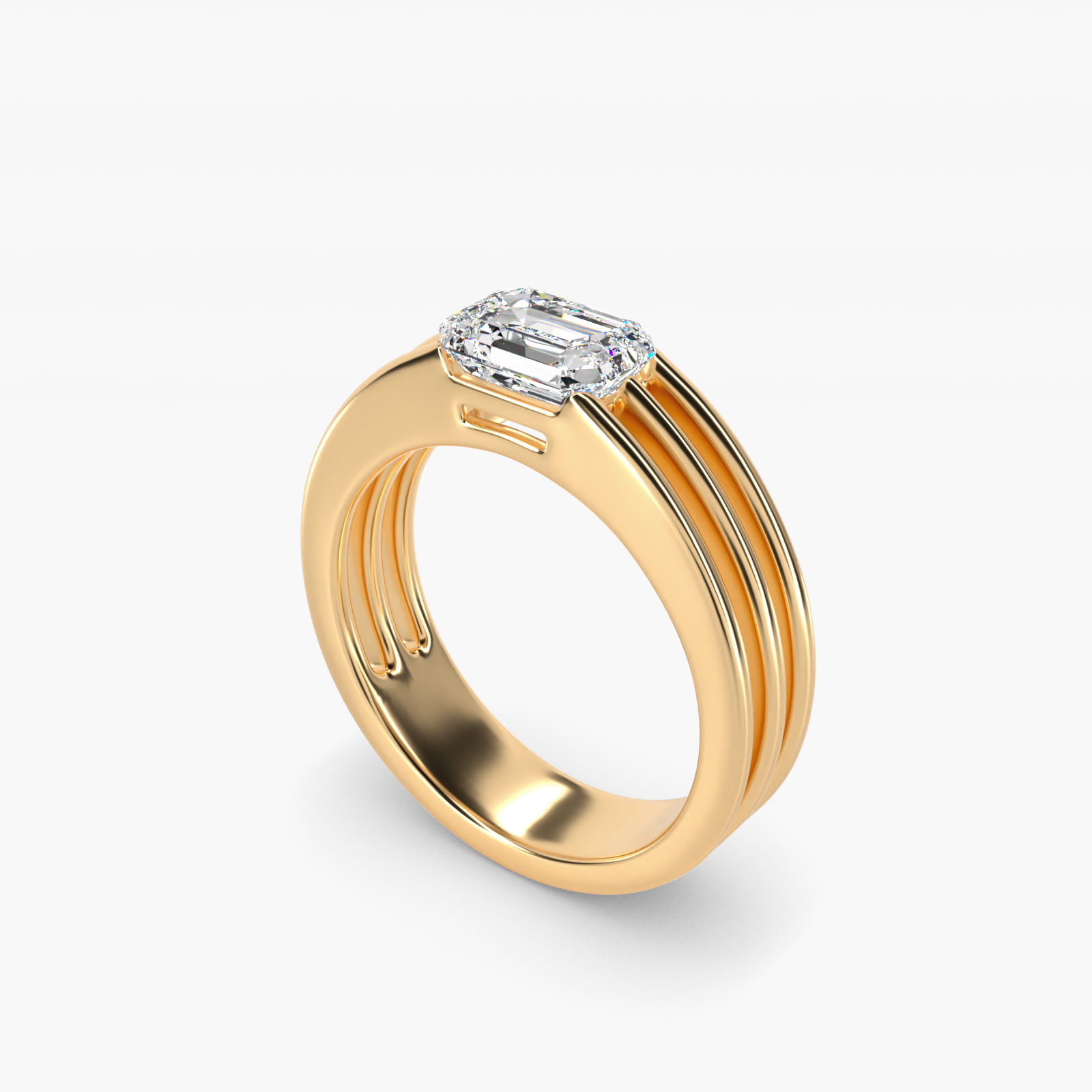 Ridged Dome Solitaire Engagement Ring In 14K Yellow Gold By James Allen