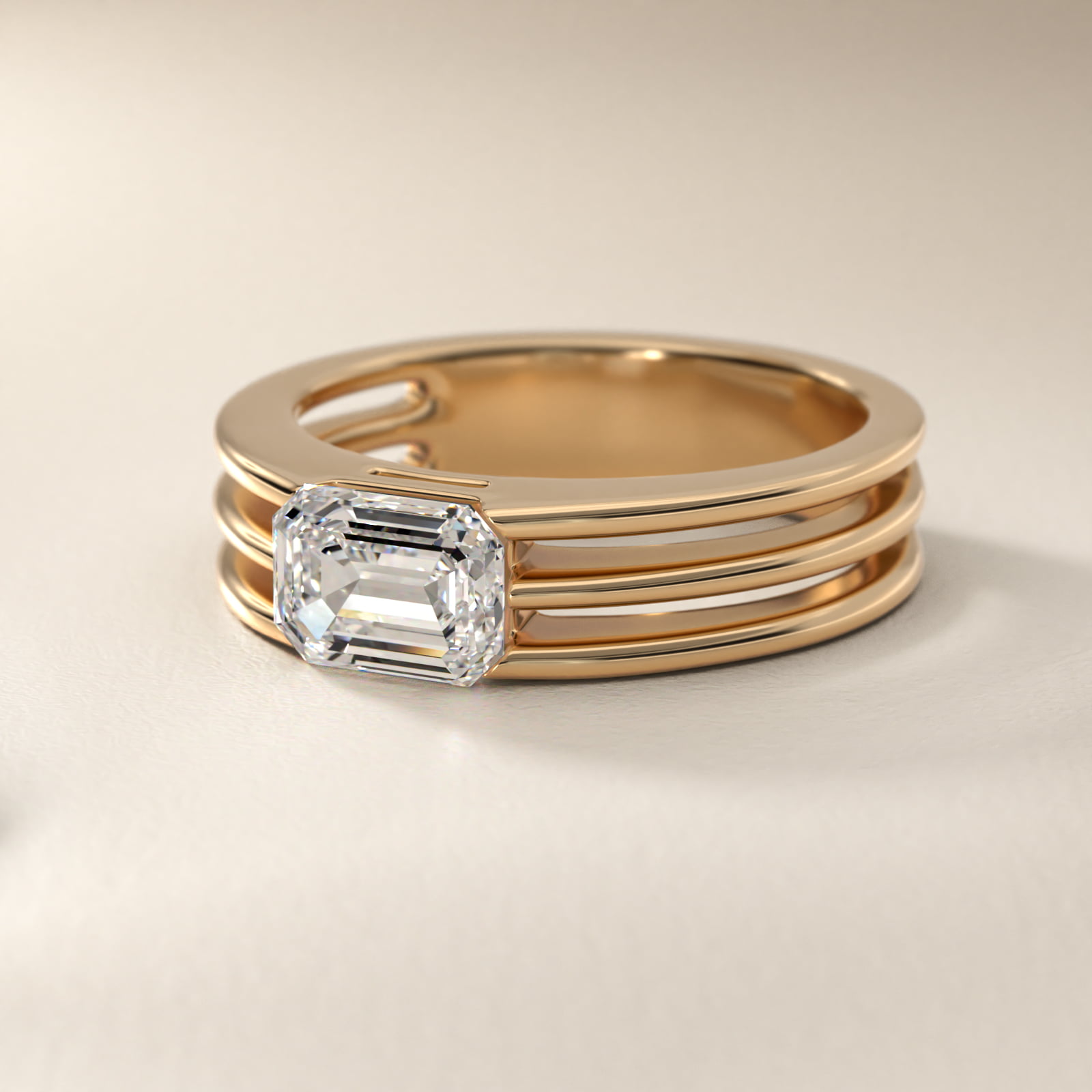 Ridged Dome Solitaire Engagement Ring In 14K Yellow Gold By James Allen 3