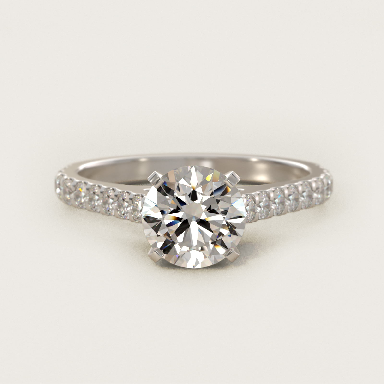 Diamond Pavé Engagement Ring In Platinum By James Allen — Round center