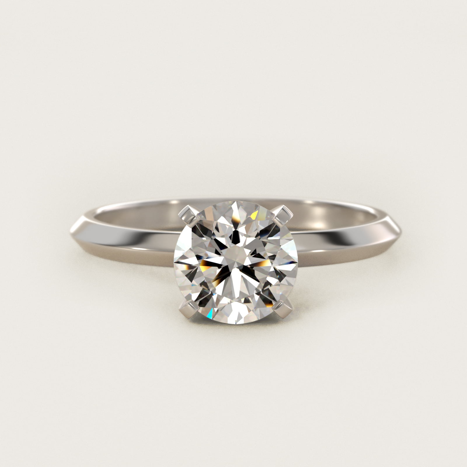 Knife Edge Solitaire Engagement Ring In 14K White Gold By James Allen — Round center