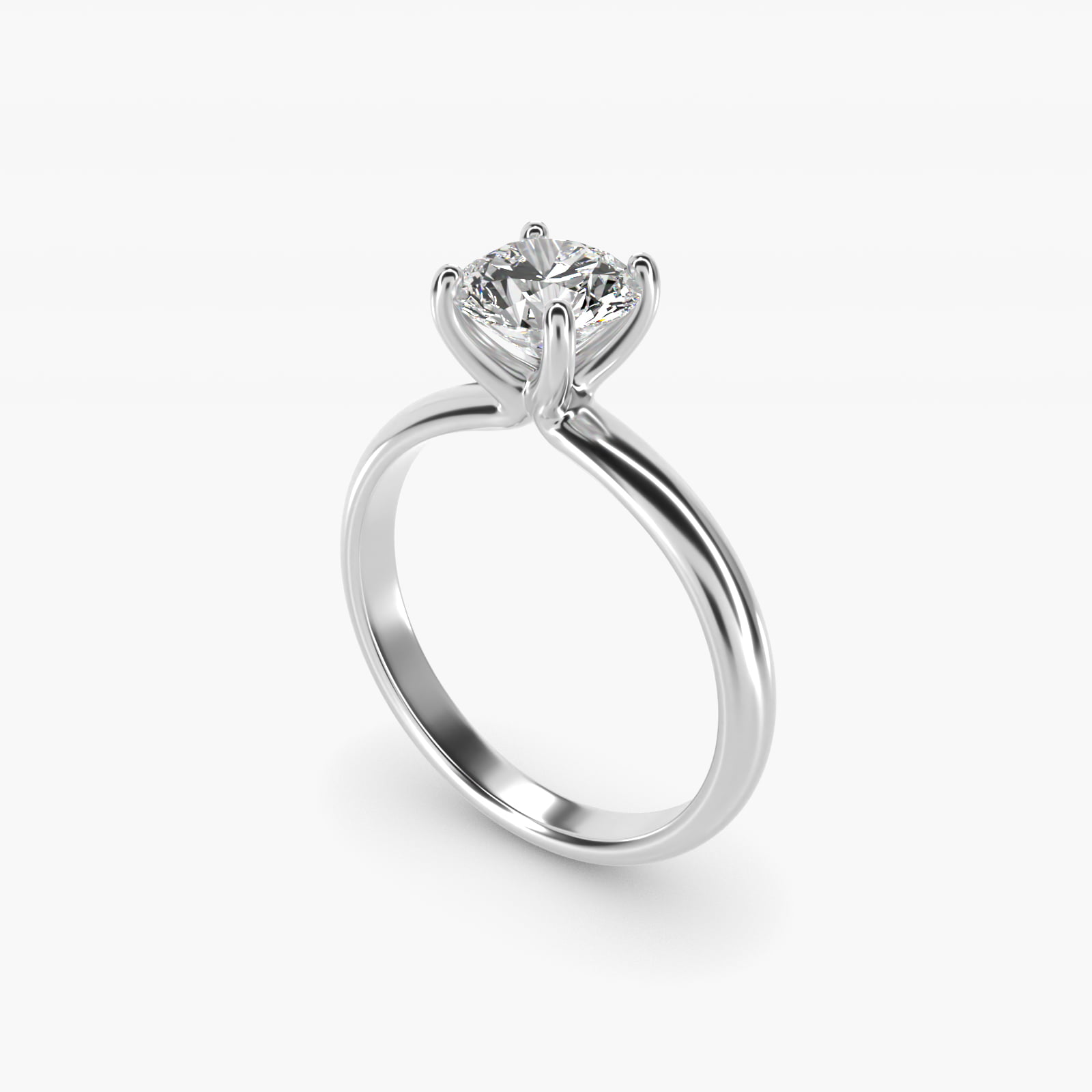 Contour Solitaire Engagement Ring In 18K White Gold By James Allen