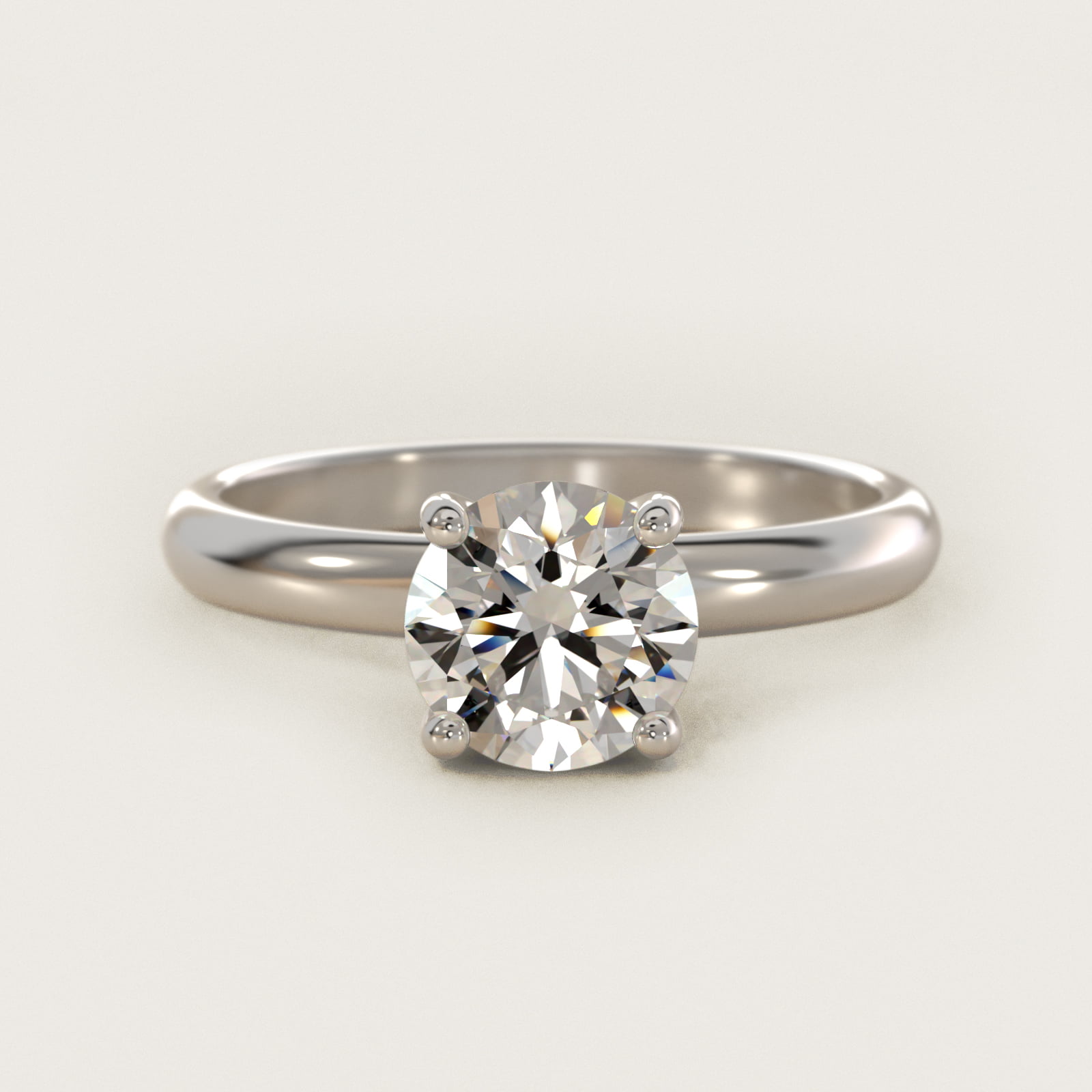 Contour Solitaire Engagement Ring In 18K White Gold By James Allen — Round center