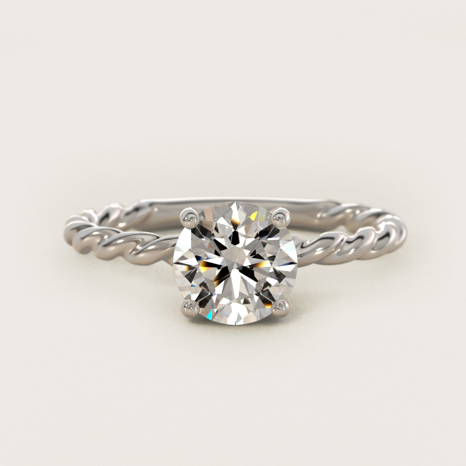 Cable Solitaire Engagement Ring In Platinum By James Allen — Round center
