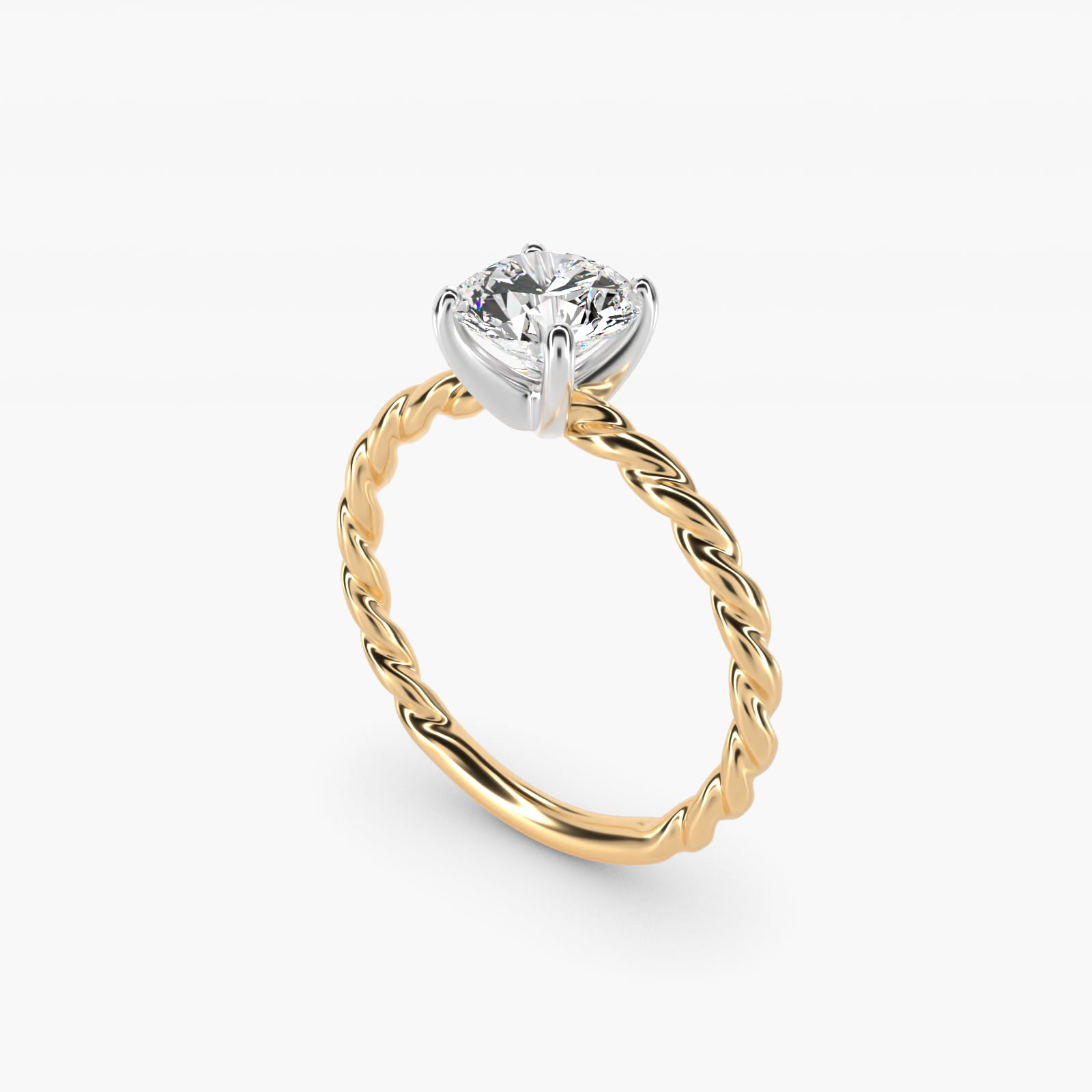 Cable Solitaire Engagement Ring In 14K Yellow Gold By James Allen