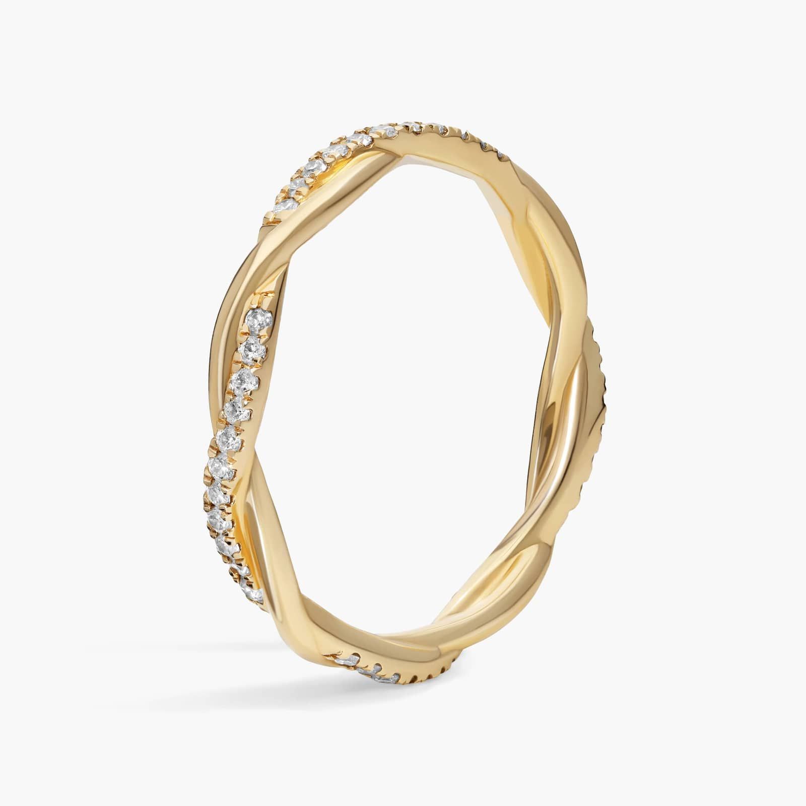 Petite Twist Diamond Eternity Ring in 14k Yellow Gold (1/5 ct. tw.) 2