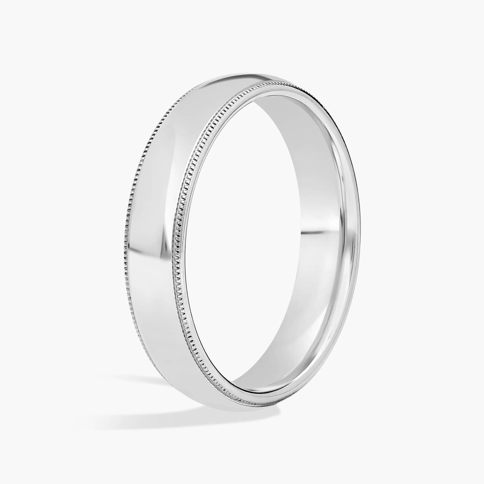 Milgrain Comfort Fit Wedding Ring in Platinum (5mm) 2