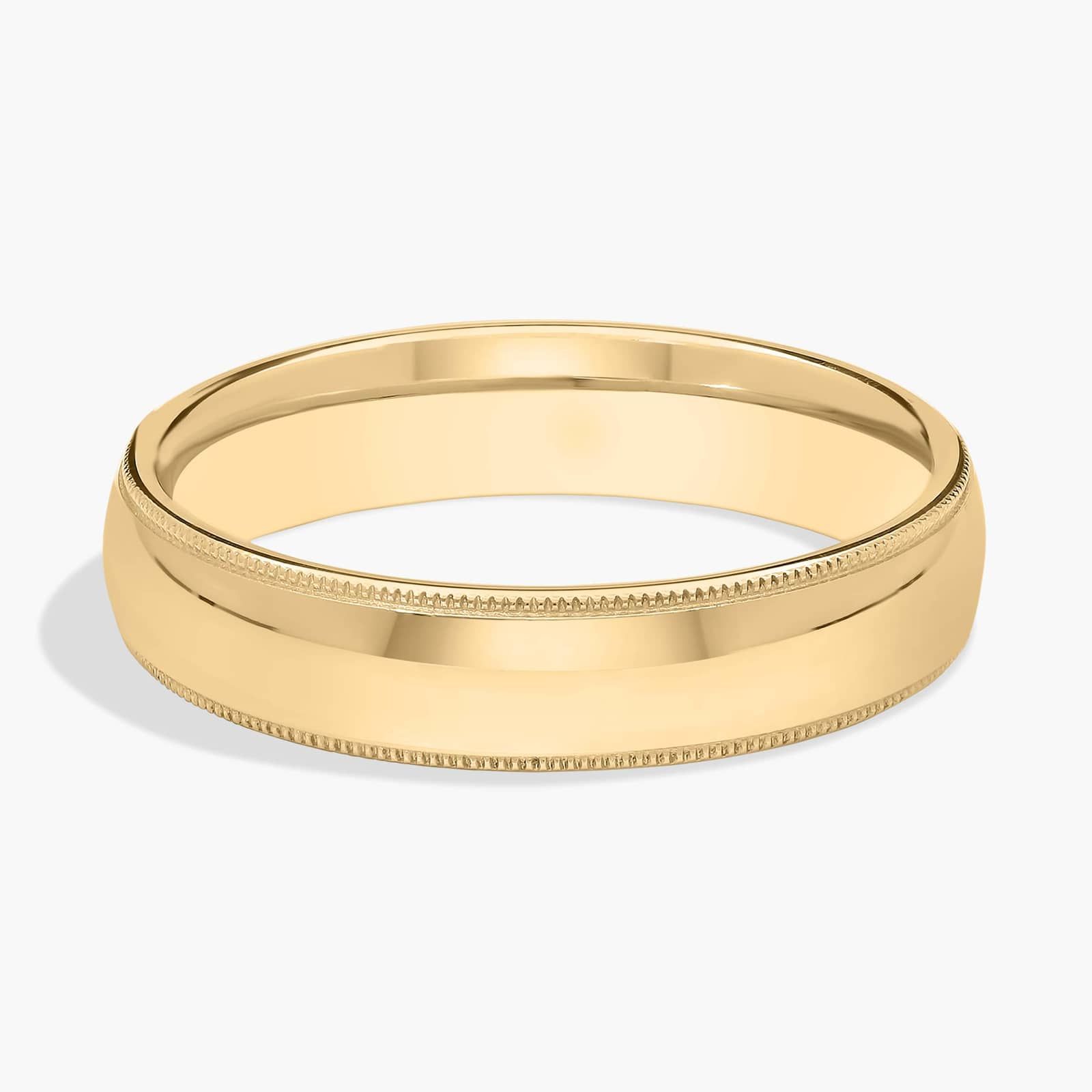 Milgrain Comfort Fit Wedding Ring in 14k Yellow Gold (5mm)