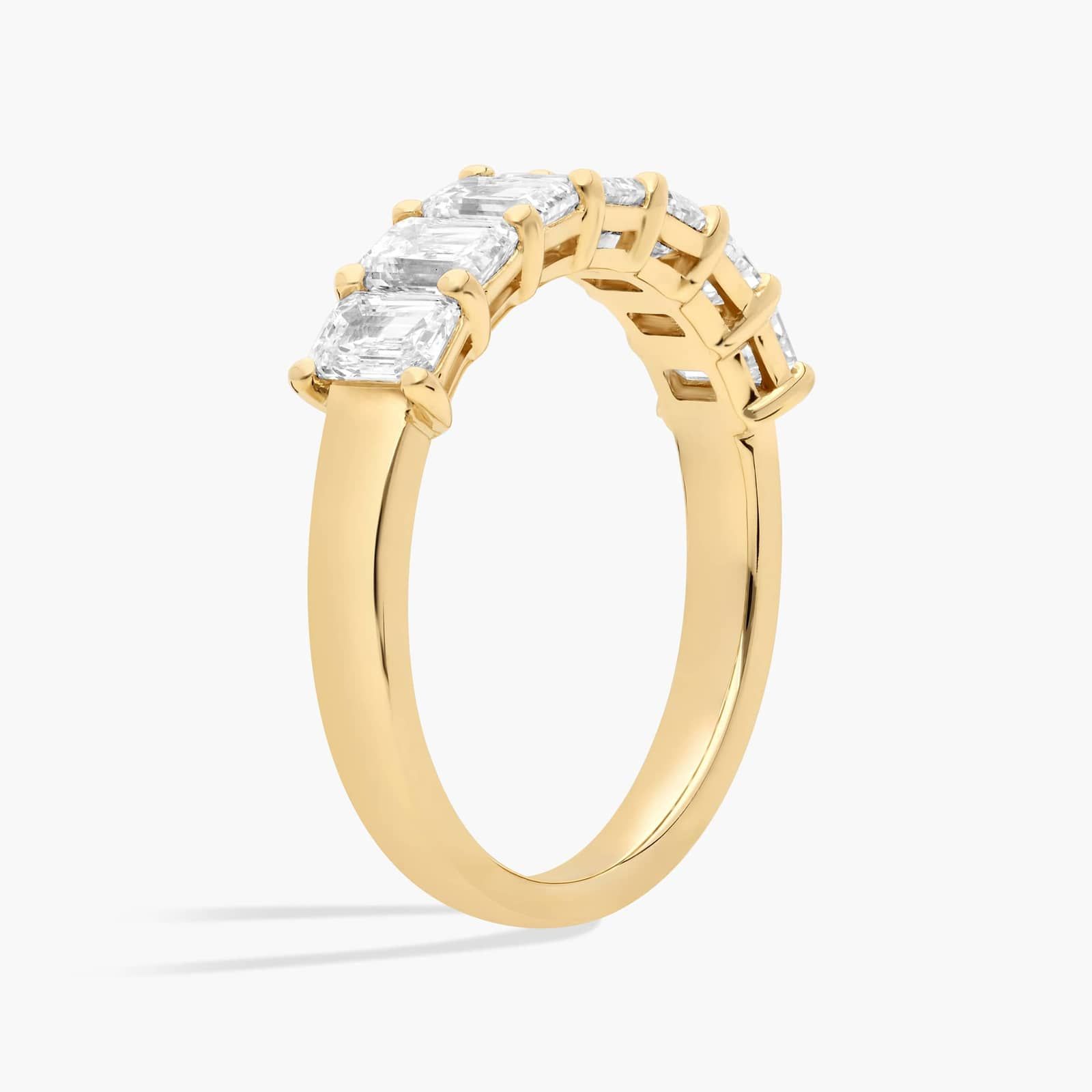 Seven Stone Emerald Diamond Ring In 14K Yellow Gold (1 1/2 Ct. tw. - H-I / SI1-SI2) 2