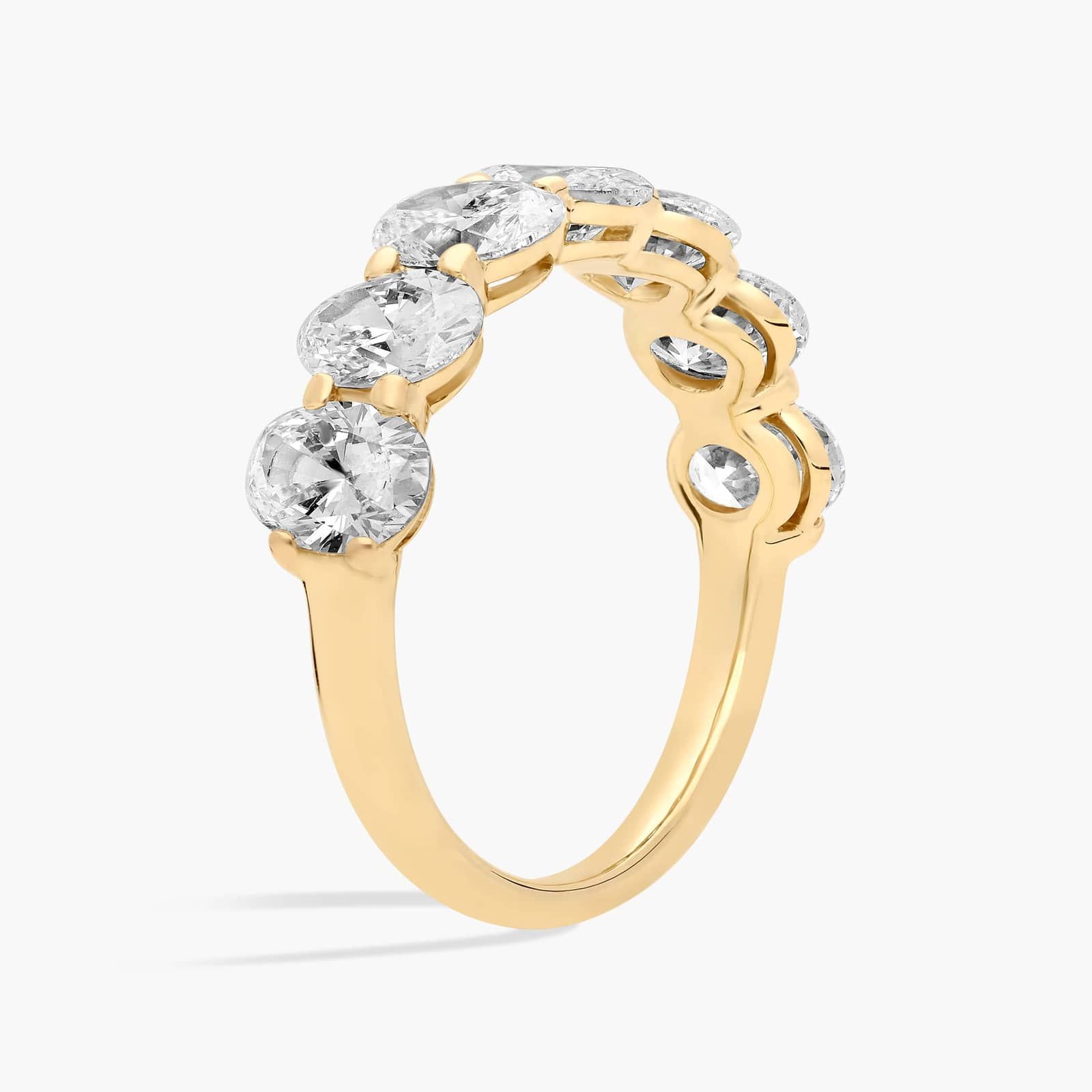 Seven Stone Oval Lab-Grown Diamond Ring In 14K Yellow Gold (3 1/2 Ct. tw. - F-G / VS2-SI1) 2