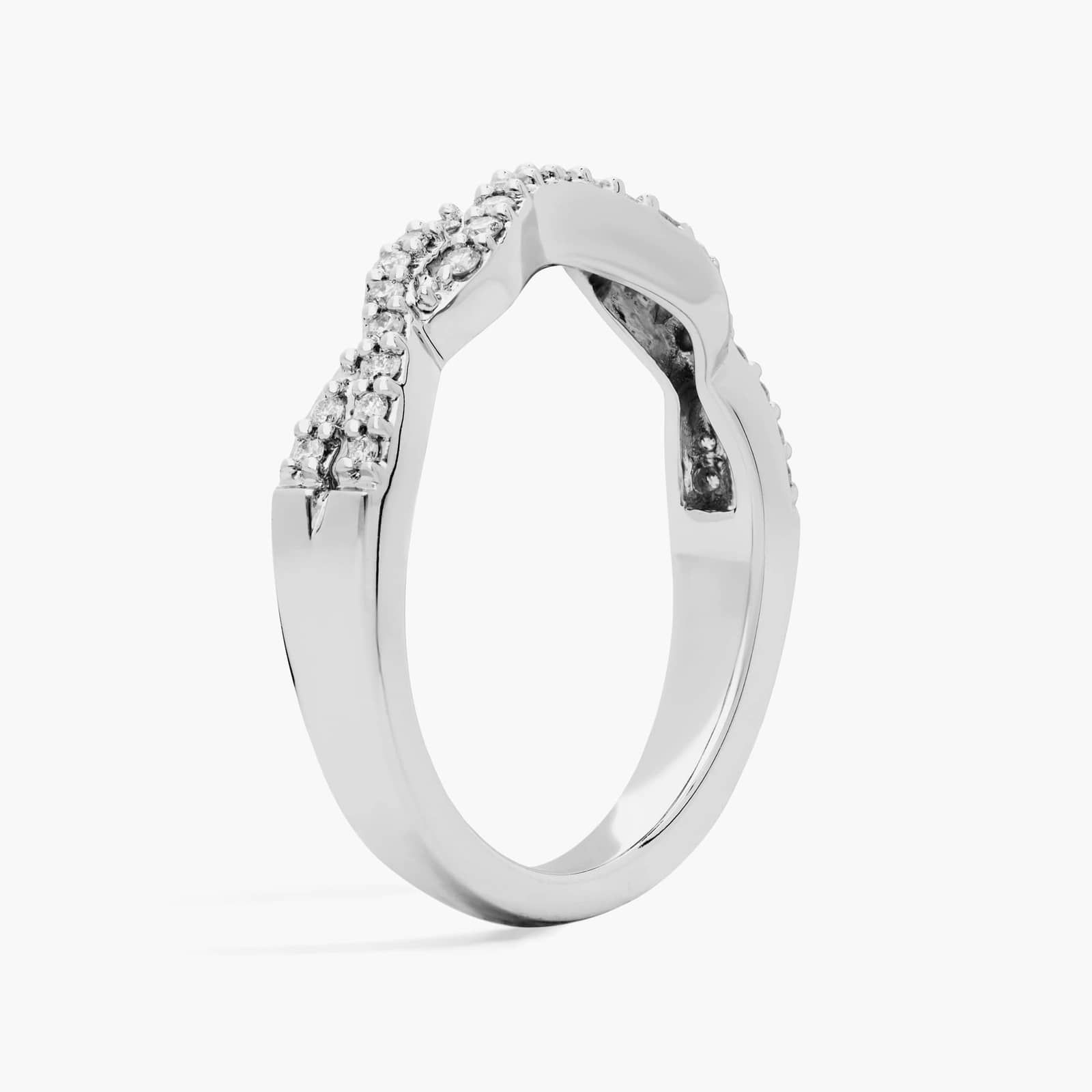 Stackable Diamond Chevron Ring in 14K White Gold (1/6 Ct. Tw.) 2