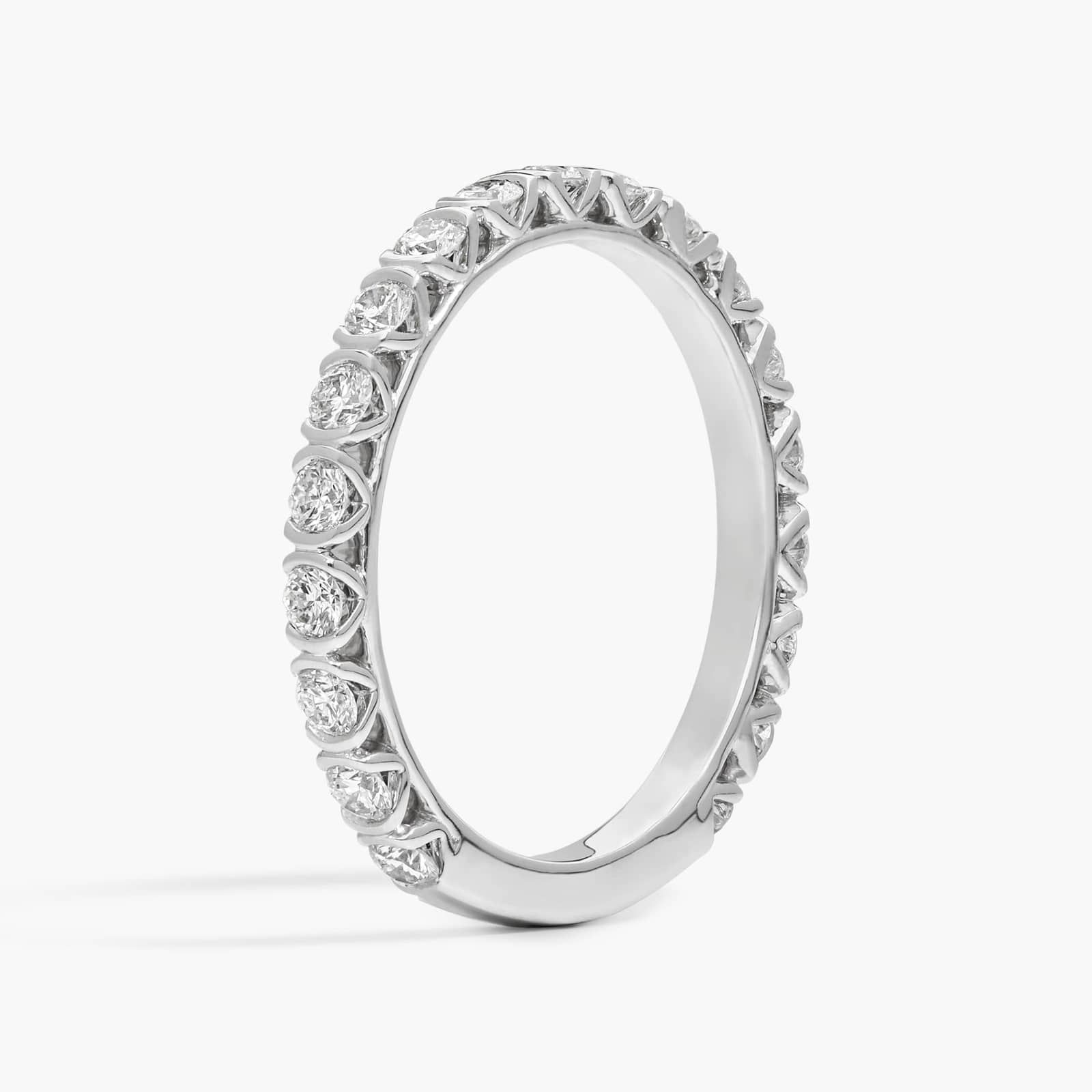 Bezel Wedding Ring with 0.5 CTW Round Cut Diamonds in 14K White Gold 2