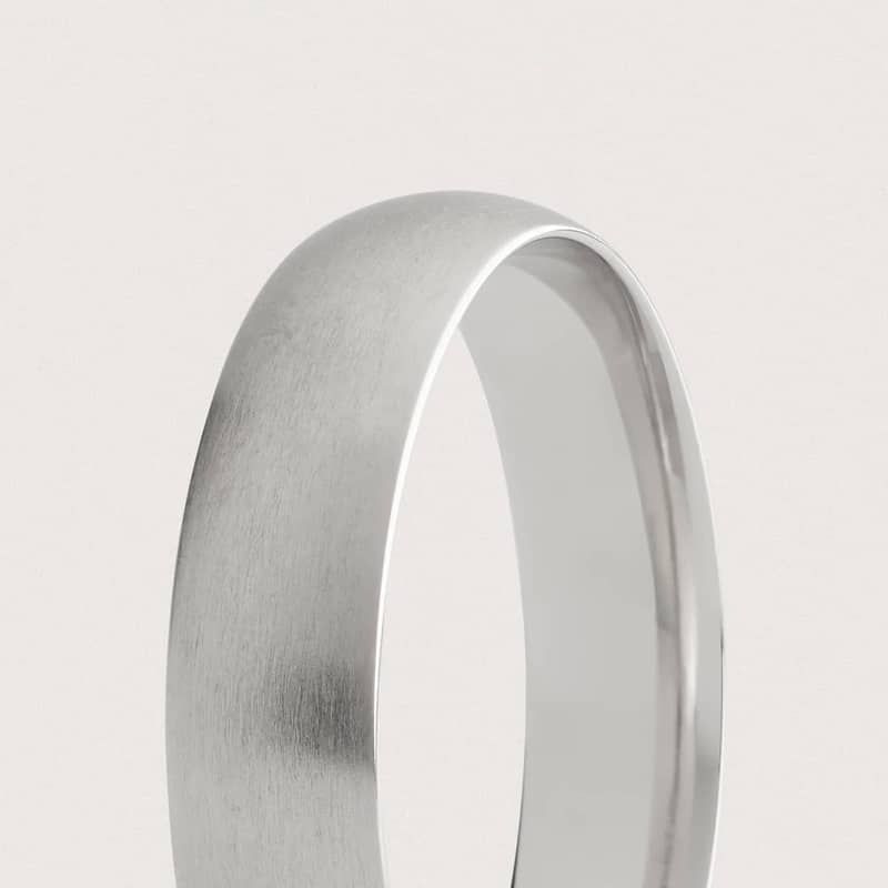 Matte Mid-weight Comfort Fit Wedding Ring in Platinum (5mm) 2