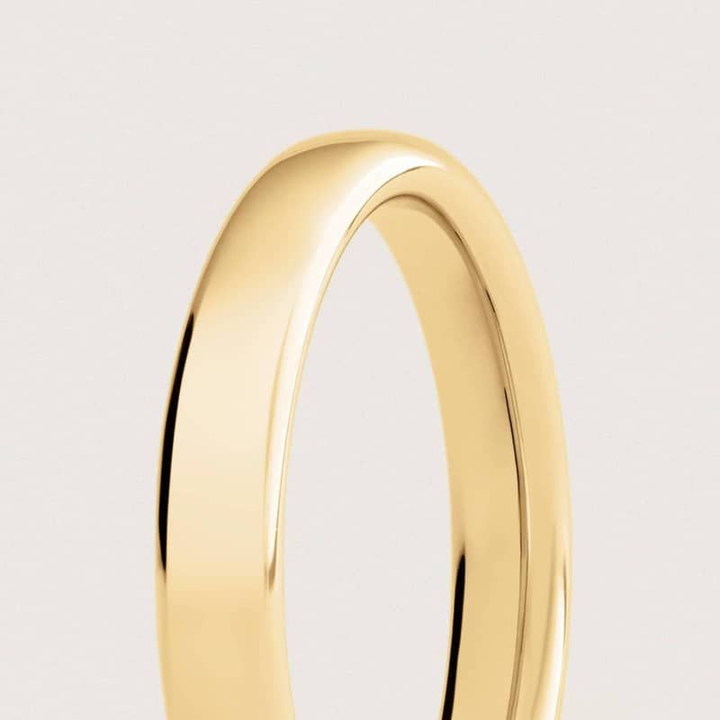 Low Dome Comfort Fit Wedding Ring in 14k Yellow Gold (3mm) 2