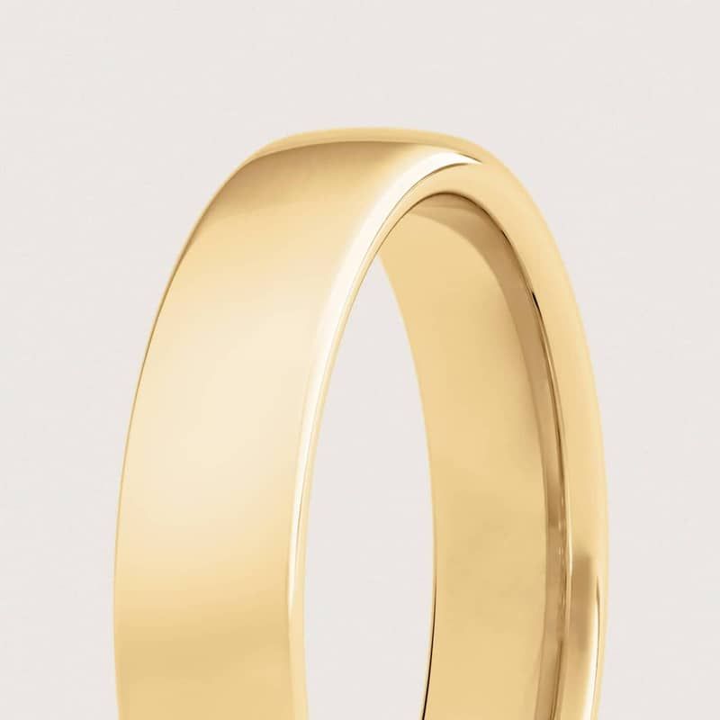 Low Dome Comfort Fit Wedding Ring in 14k Yellow Gold (5mm) 2