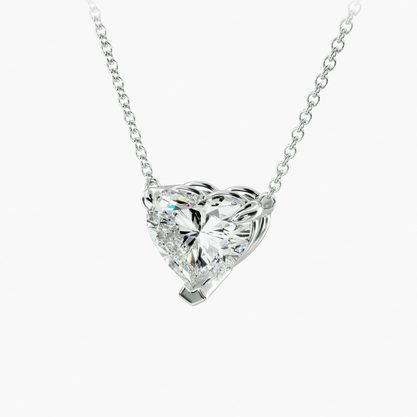 Heart Cut Diamond Pendant In Platinum (Setting)