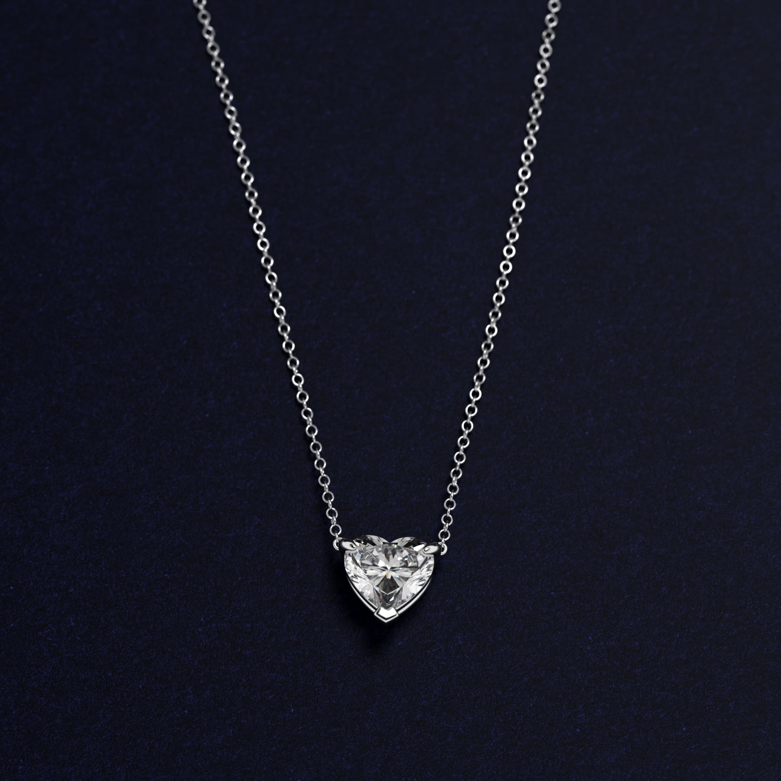 Heart Cut Diamond Pendant In Platinum (Setting) 2