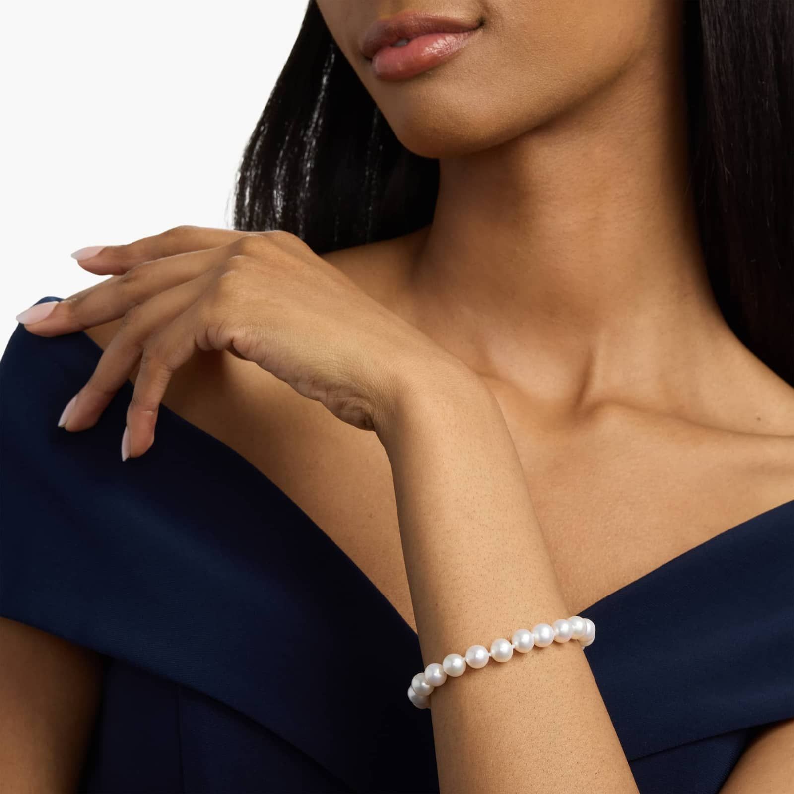 7" Freshwater Cultured Pearl Bracelet in 14k Yellow Gold (8.0-8.5mm) 4