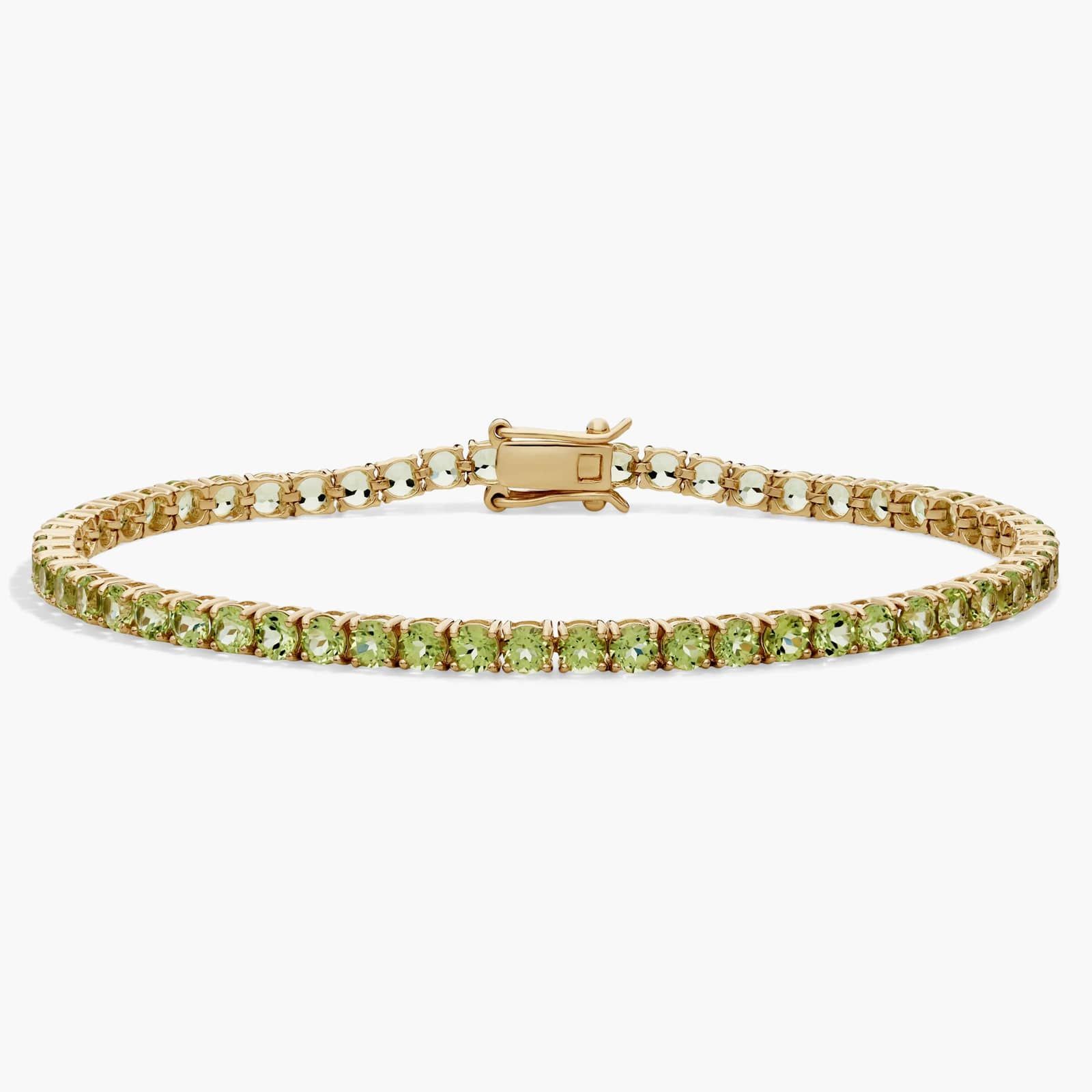 Peridot Birthstone Tennis Bracelet in 14K Yellow Gold