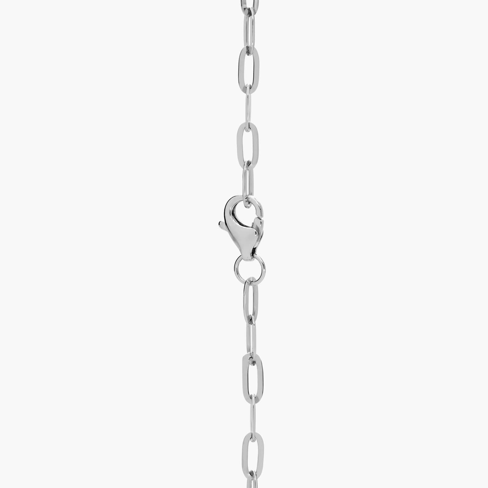 Diamond and Sapphire Paperclip Bracelet in 14K White Gold 3