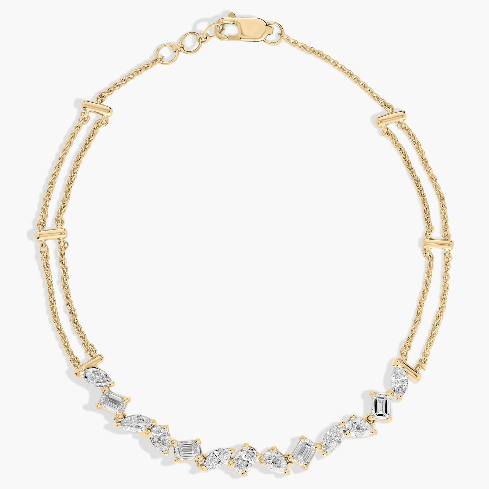 Fancy Shape Lab Grown Diamond Fashion Bracelet in 14K Yellow Gold (1 1/2 Ct. Tw.)