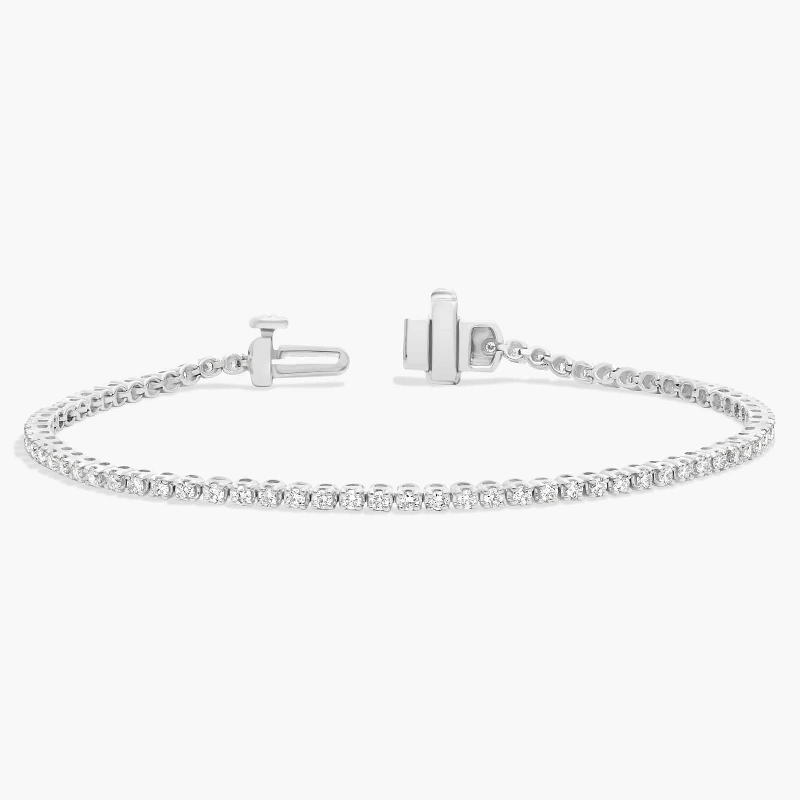 6 " Four Prong Lab-Grown Diamond Tennis Bracelet In 14K White Gold (1 Ct. tw. - F-G / VS2-SI1) 2