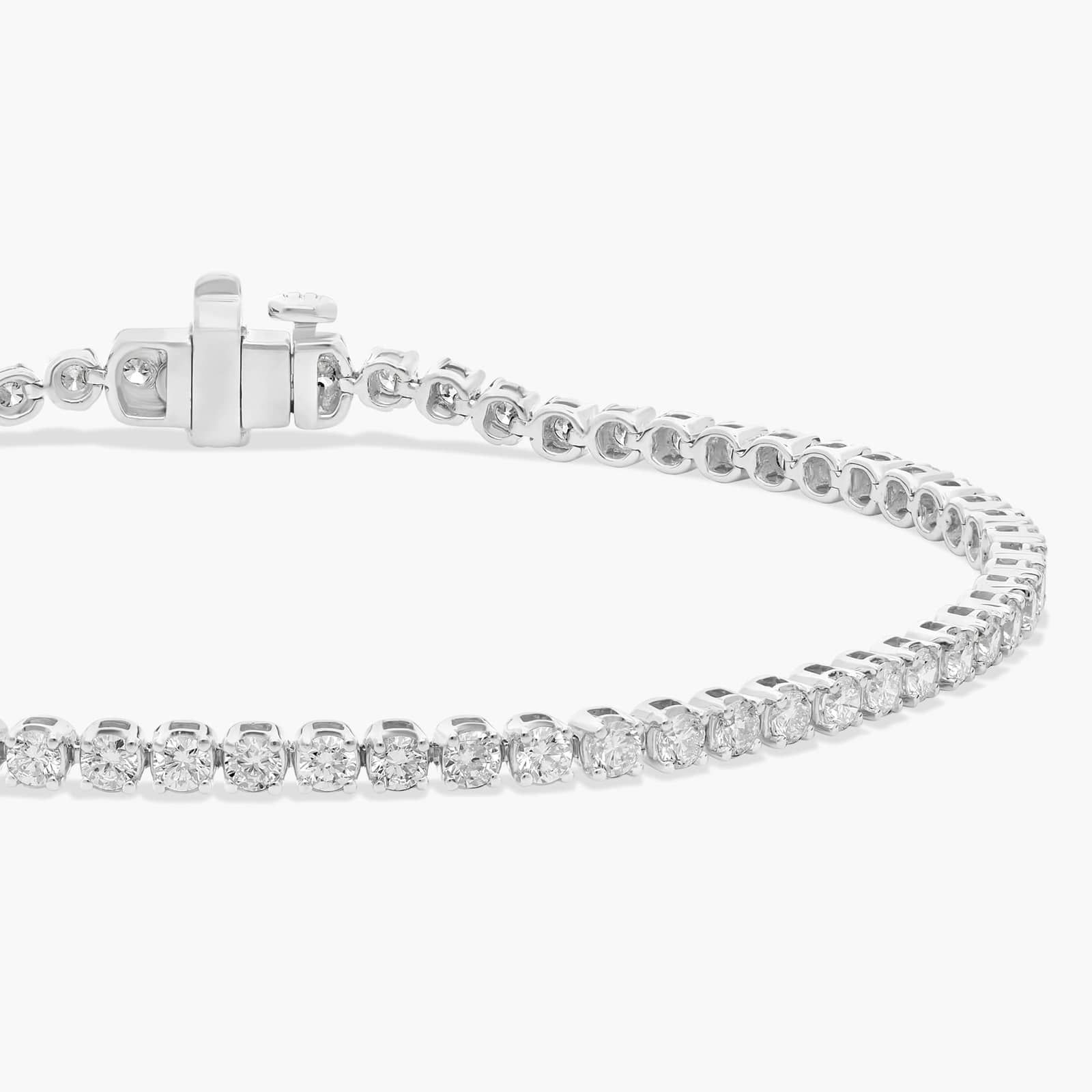 8 " Four Prong Lab-Grown Diamond Tennis Bracelet In 14K White Gold (3 Ct. - F-G / VS2-SI1) 3