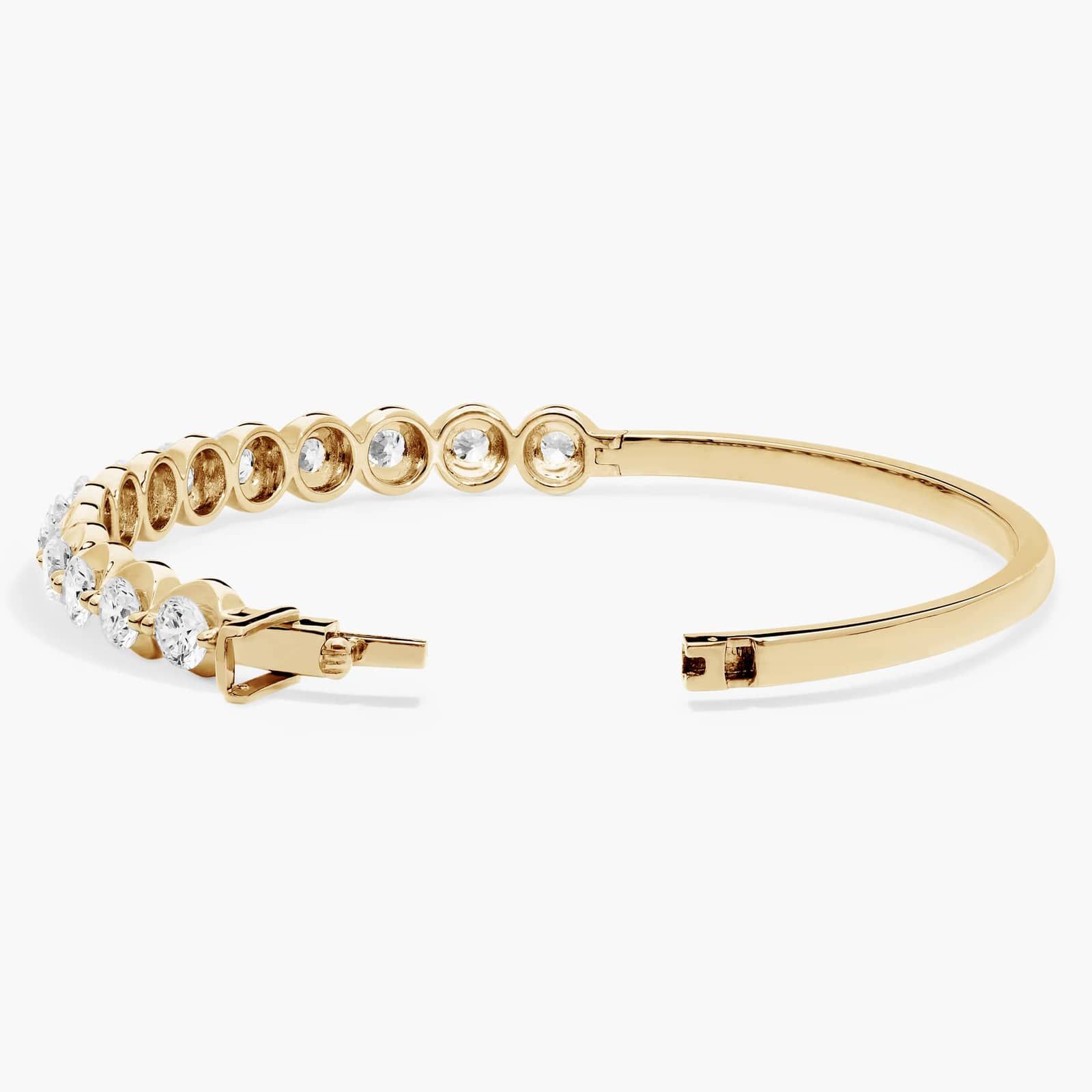 Illusion Bangle Bracelet With Lab-Grown Diamonds In 14K Yellow Gold (6") 2