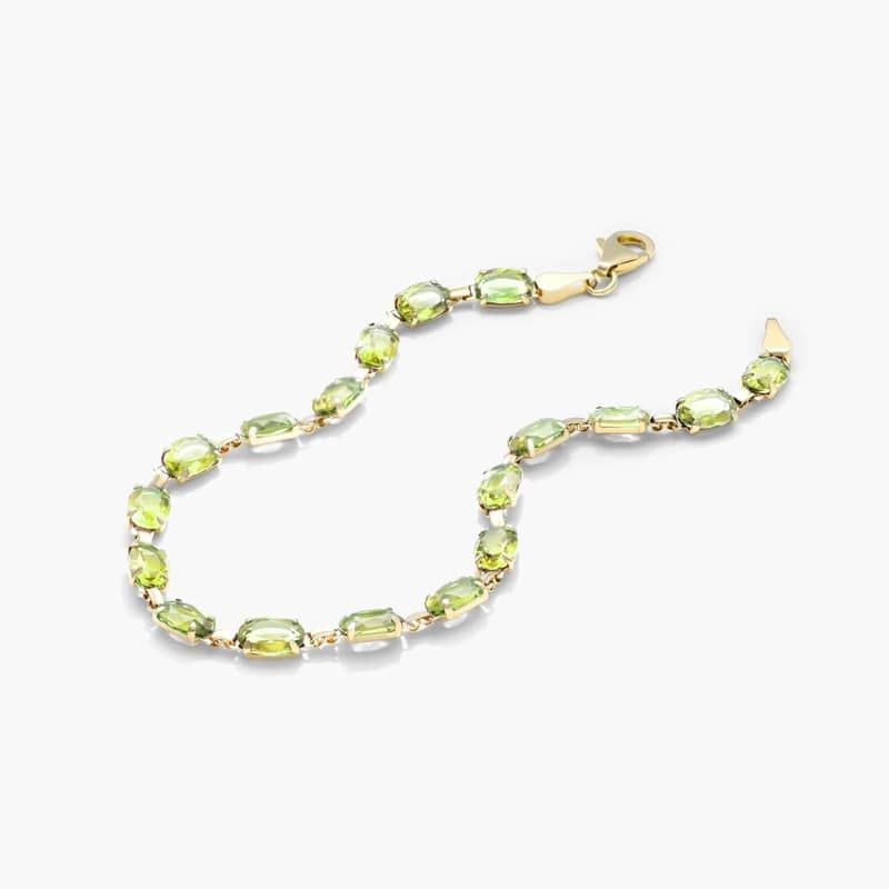 Peridot Line Bracelet In 14K Yellow Gold By James Allen 2