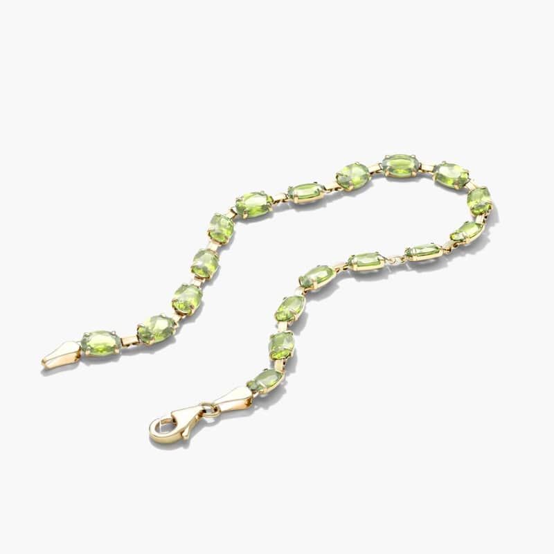 Peridot Line Bracelet In 14K Yellow Gold By James Allen 3