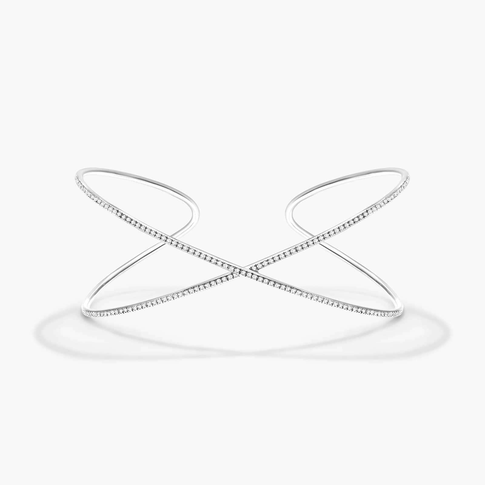 Criss Cross Cuff Diamond Bracelet In 14K White Gold By James Allen