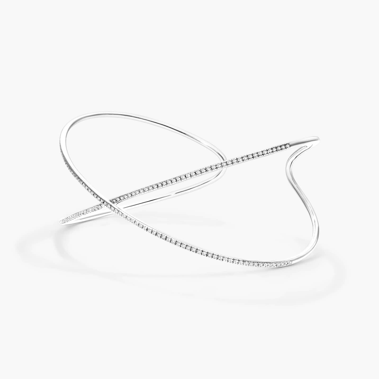 Criss Cross Cuff Diamond Bracelet In 14K White Gold By James Allen 2