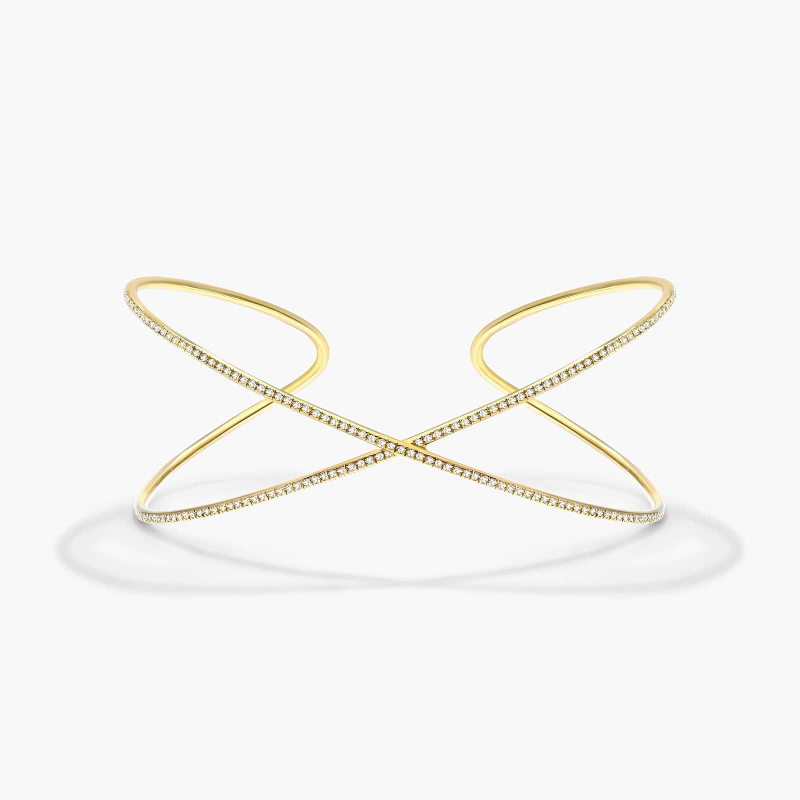 Criss Cross Cuff Diamond Bracelet In 14K Yellow Gold By James Allen