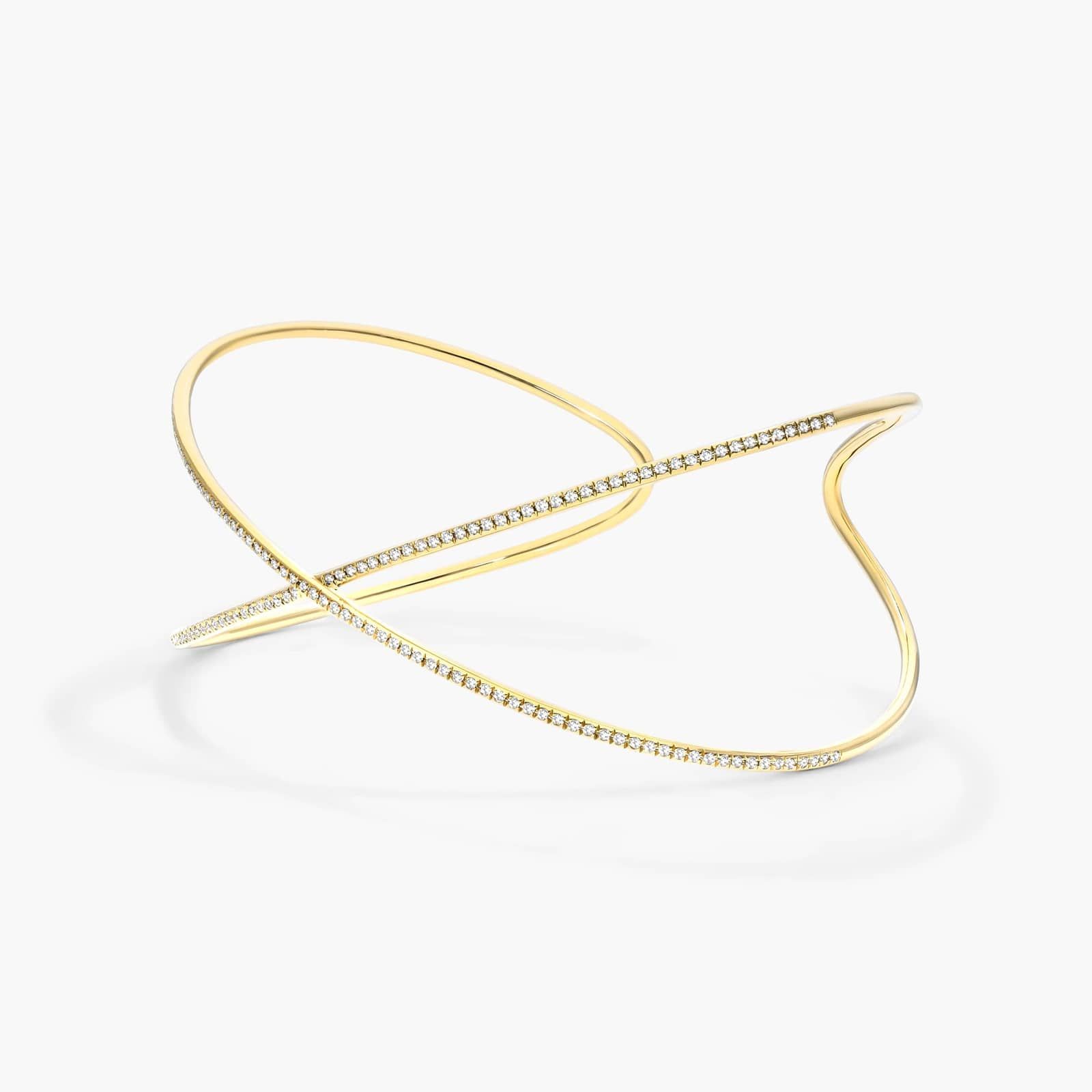 Criss Cross Cuff Diamond Bracelet In 14K Yellow Gold By James Allen 2