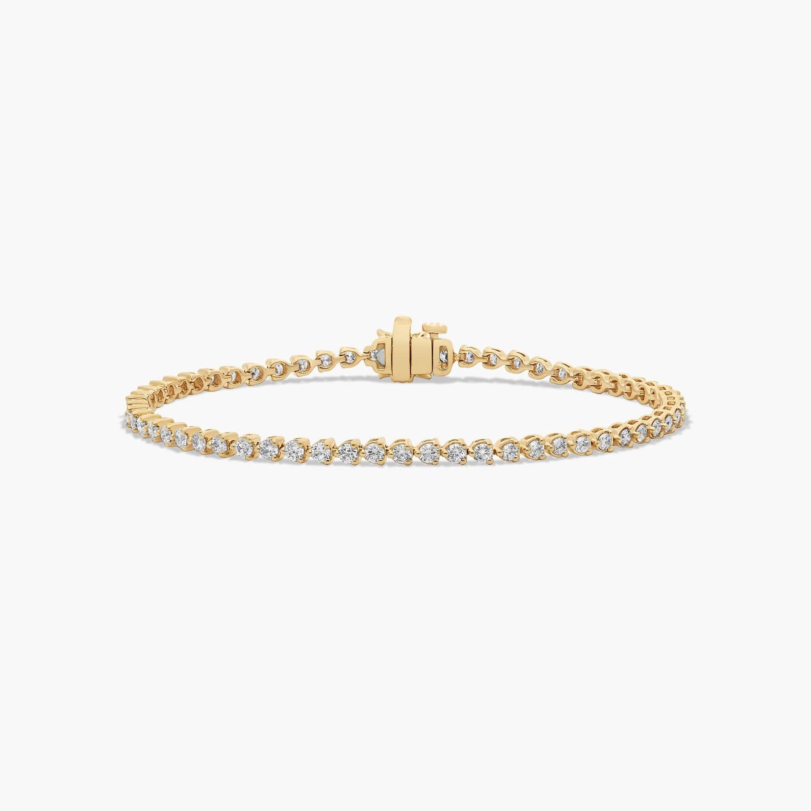 Flower Clasp Tennis Bracelet With 2 CTW Diamonds In 14K Yellow Gold By James Allen