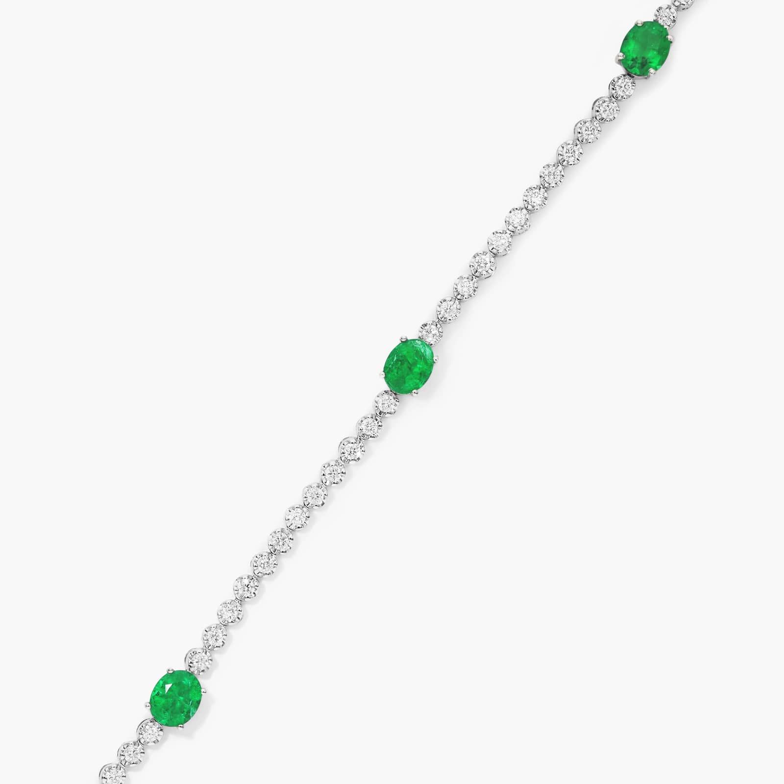 Emerald Station Tennis Bracelet In 14K White Gold By James Allen 3