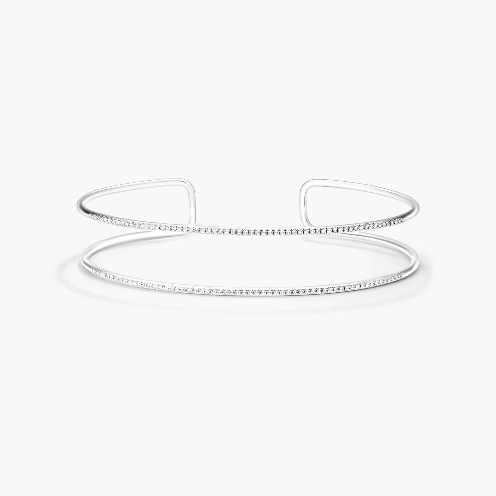 Two Row Cuff Diamond Bracelet In 14K White Gold By James Allen